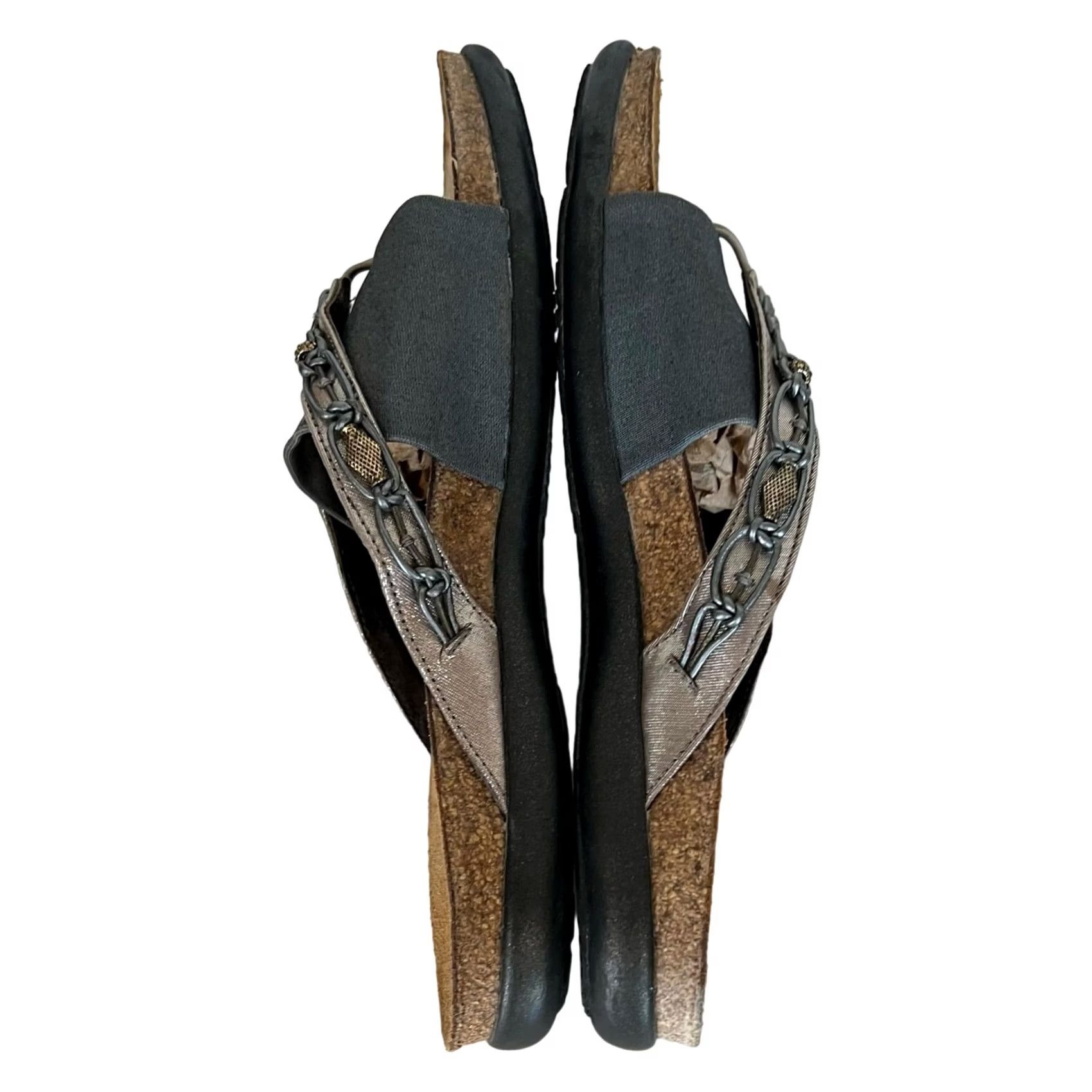 Vintage Naot Jennifer Sandal Gray Silver Leather Flip Flop Thong Flat Womens 39 US 8/8.5 Size US 8 / IT 38 - 7 Thumbnail