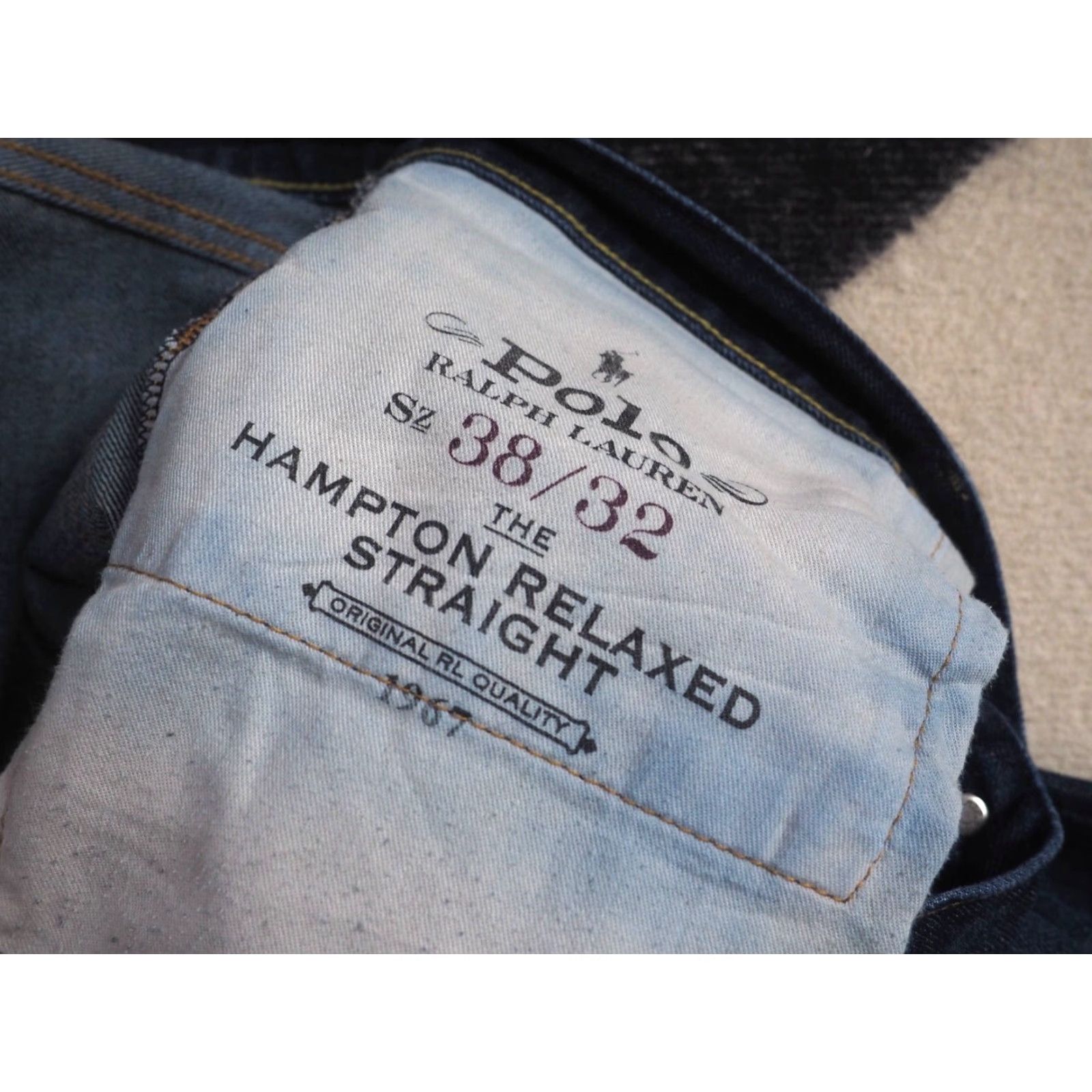 Polo Ralph Lauren VTG Polo Ralph Lauren Hampton Relax Straight Jeans 40x32 Dark Wash Blue Denim Cotton Logo Men Regular Jeans Size US L / EU 52-54 / 3 - 5 Thumbnail