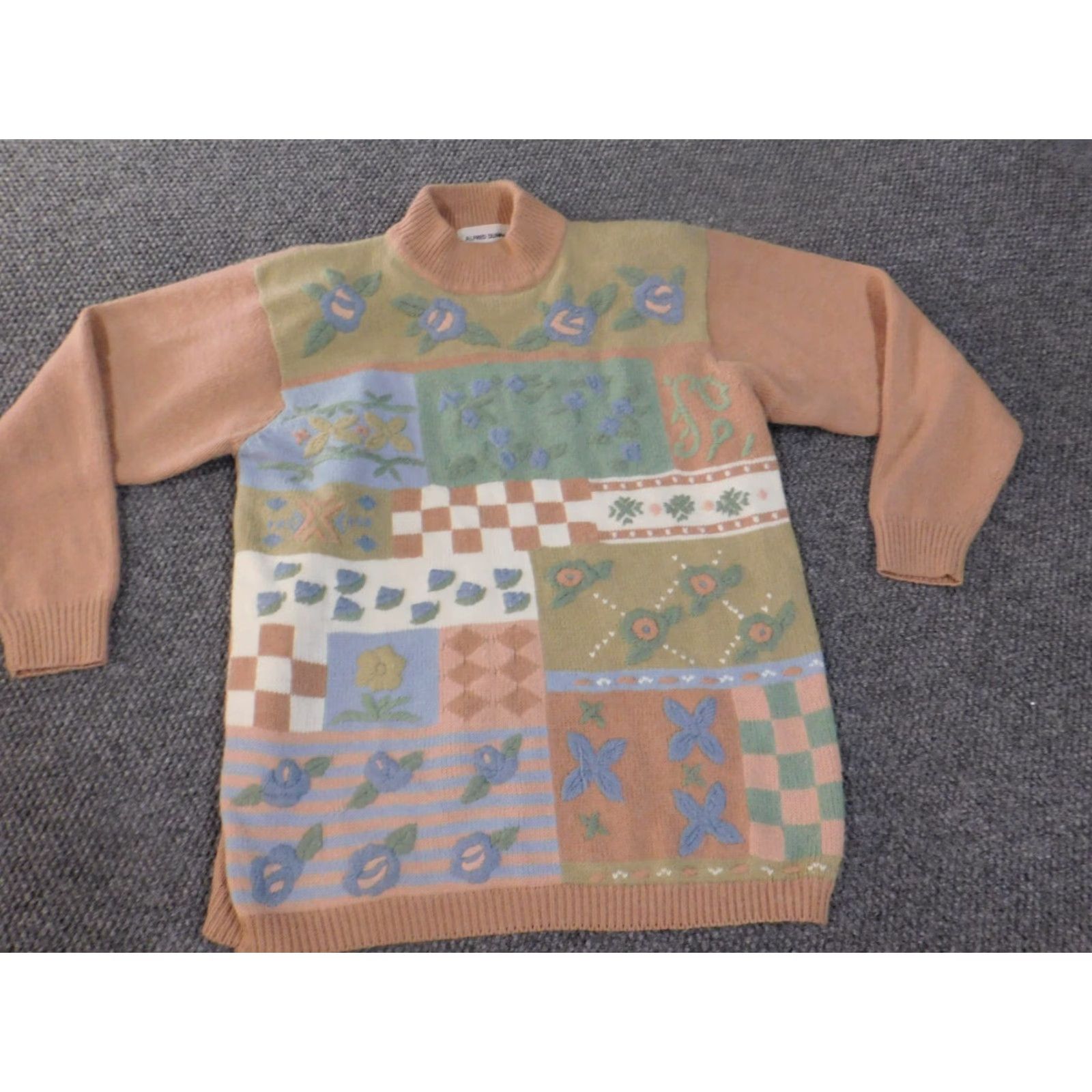 Vintage Alfred Dunner Sweater Pullover Women Large Pink Floral Acrylic Nylon Raglan Sleeve Shoulder Pads Embroidered Knit Casual Size L / US 10 / IT 46 - 5 Thumbnail