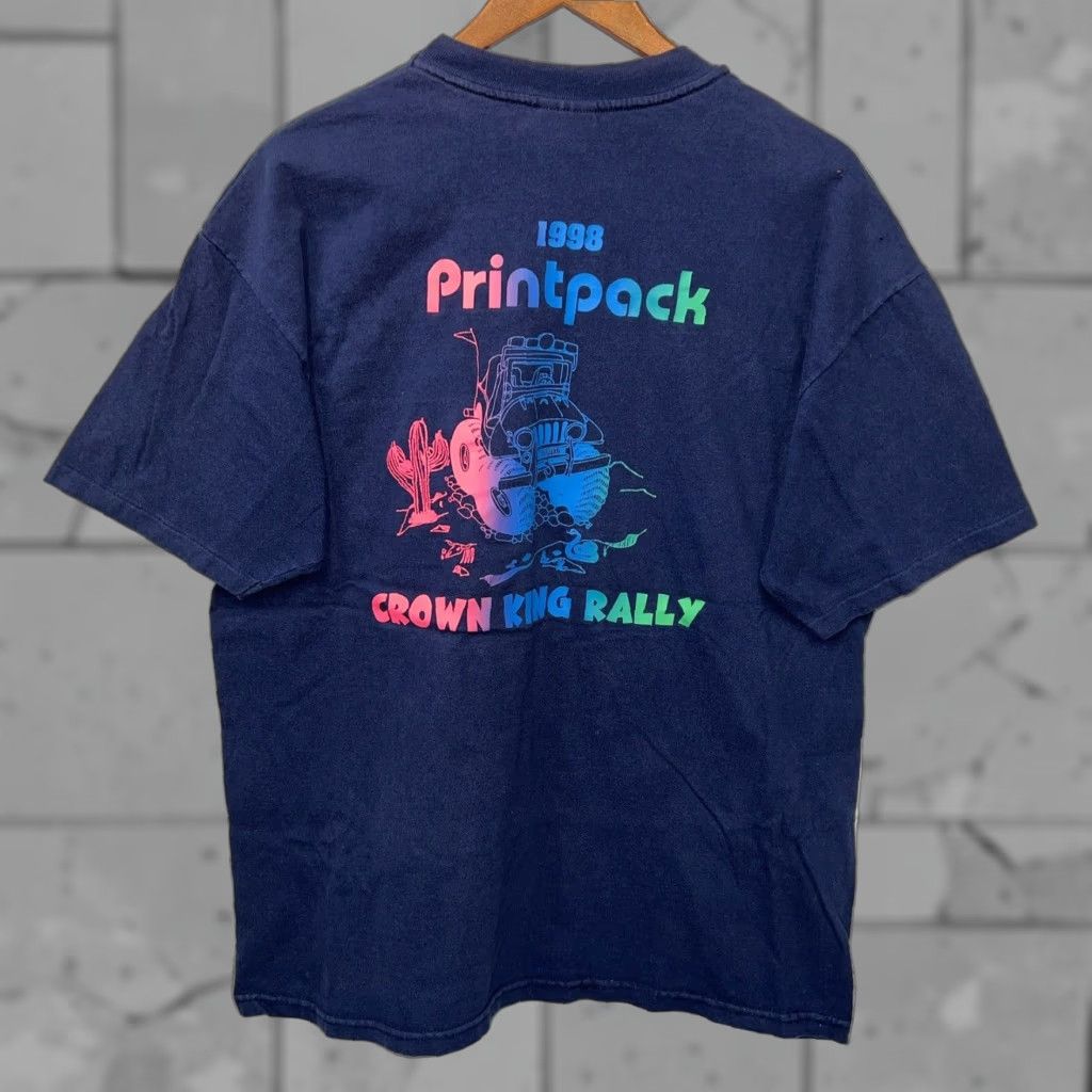 Hanes VINTAGE Hanes Beefy-T Single Stitch Printpack Pocket T-Shirt Mens XL Blue USA Size US XL / EU 56 / 4 - 1 Thumbnail