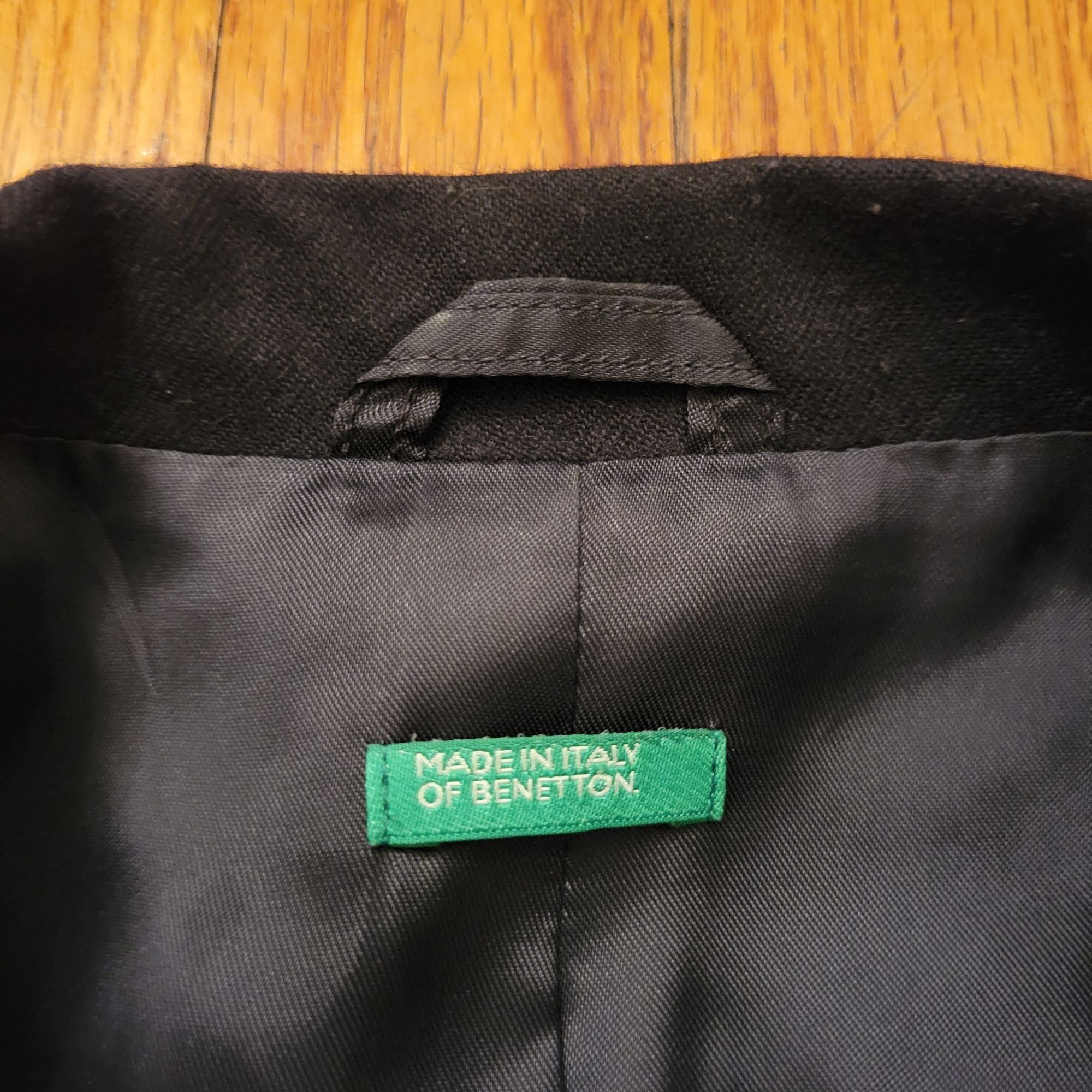 Benetton Benetton Wool Blazer Jacket 46 Italy Black Preppy Twee Acade Size 46R - 2 Thumbnail