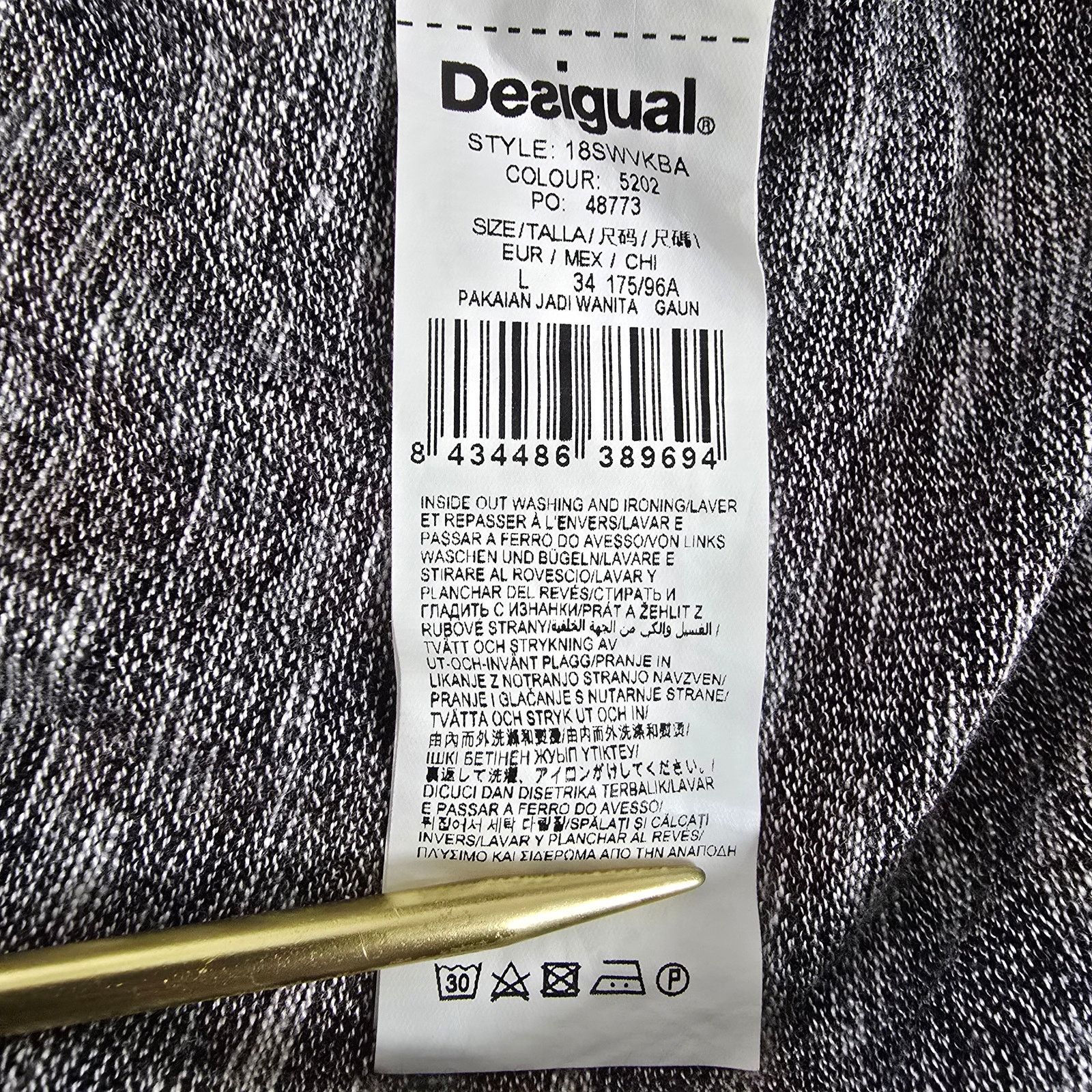 Desigual Desigual Harmonie Drape Dress Women's M/L Short Sleeve Size M / US 6-8 / IT 42-44 - 12 Thumbnail