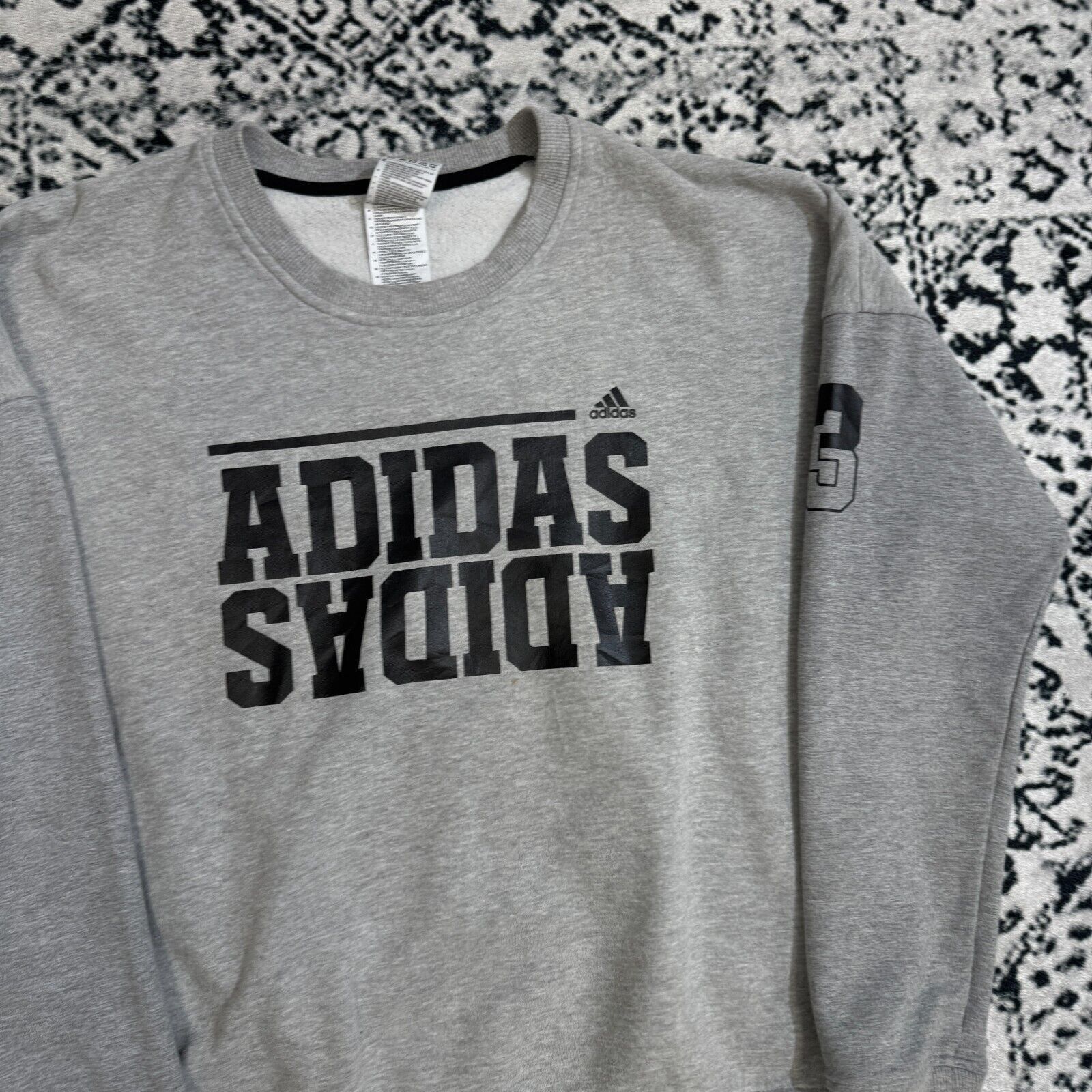 Adidas × Vintage Vintage Adidas Unisex Gray Cotton Crewneck Size S 90s Size US S / EU 44-46 / 1 - 4 Thumbnail