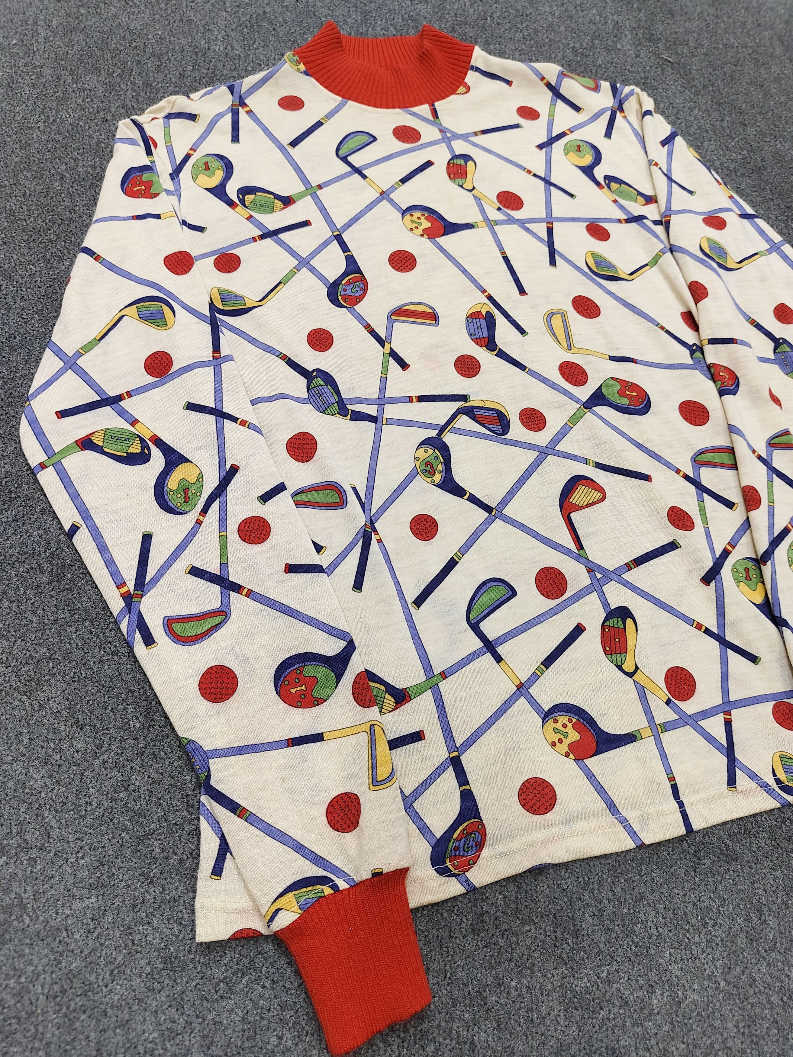 Celine 80s Celine- Archive Sport Golf Print Graphic Knit Top Size M / US 6-8 / IT 42-44 - 4 Thumbnail