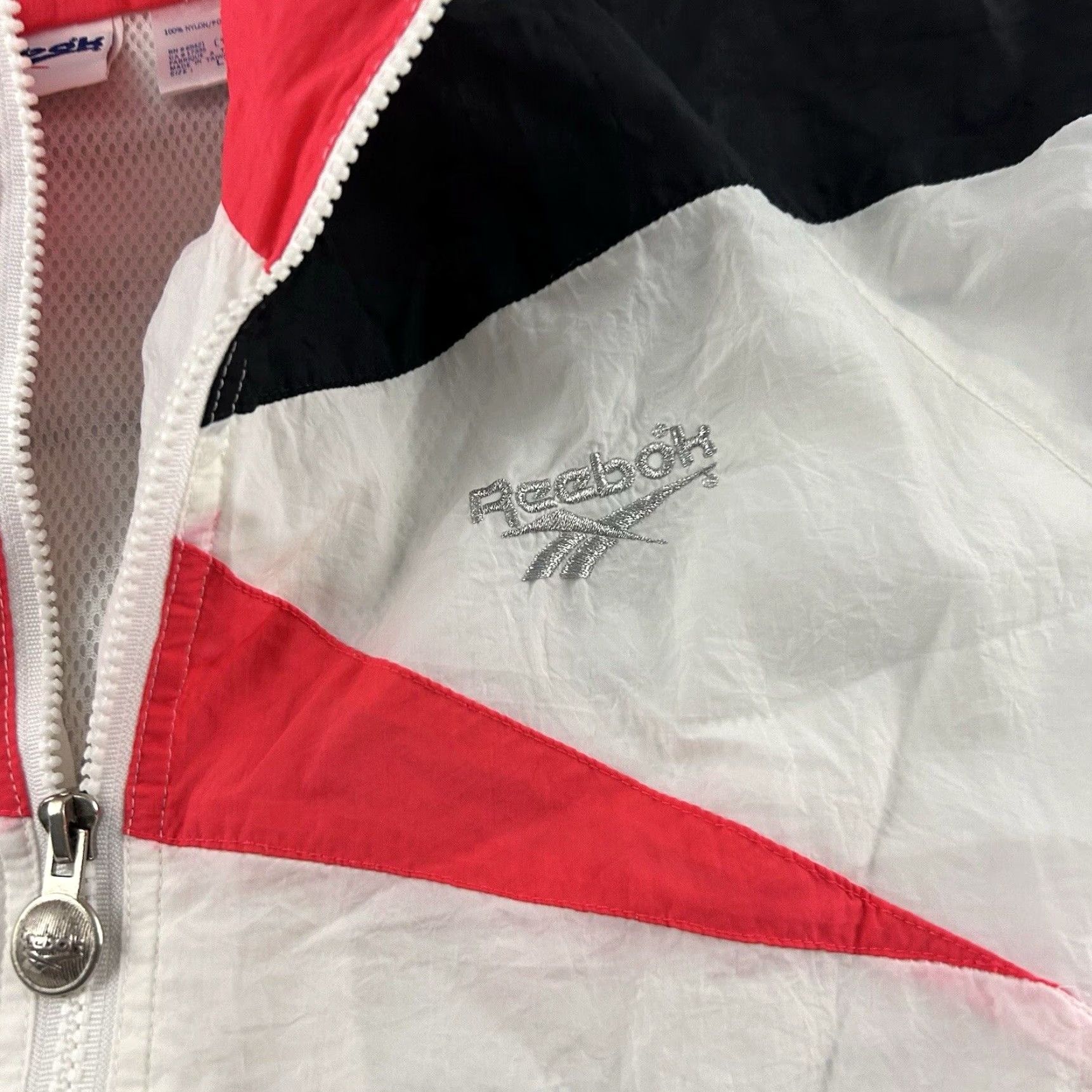 Reebok VINTAGE Reebok Windbreaker Jacket Men's L Pink White Full Zip 90s Size US L / EU 52-54 / 3 - 2 Thumbnail