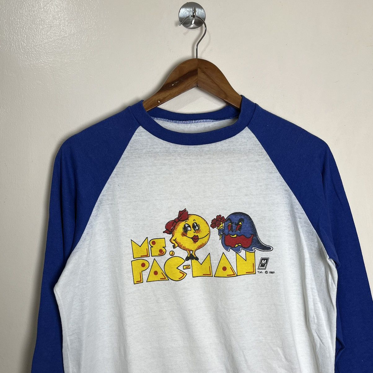 Vintage 1980's Ms. Pac-Man Video Game 3/4 Raglan Size US M / EU 48-50 / 2 - 2 Thumbnail