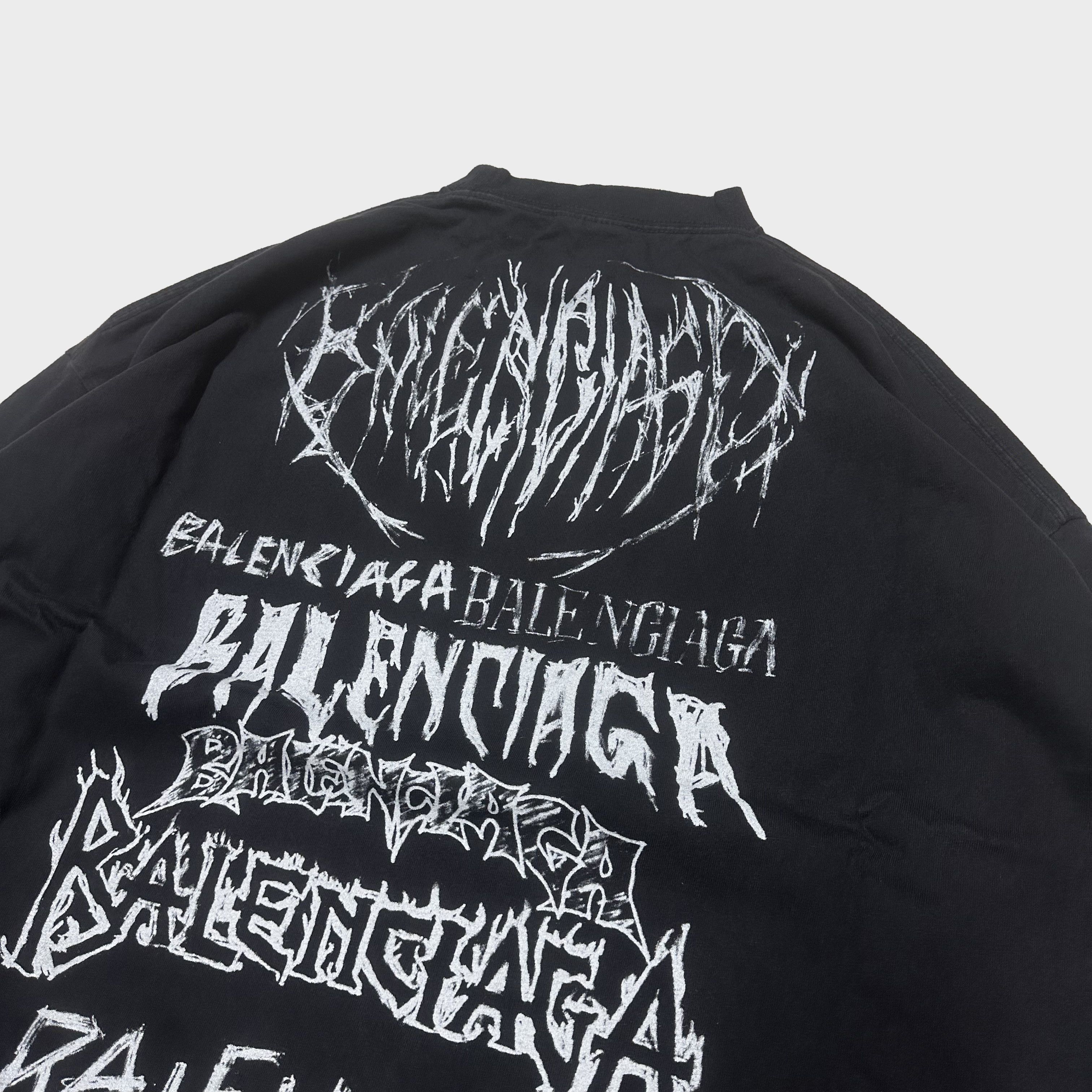 Balenciaga BALENCIAGA size M L medium Long sleeve black tshirt metal Size US M / EU 48-50 / 2 - 2 Thumbnail