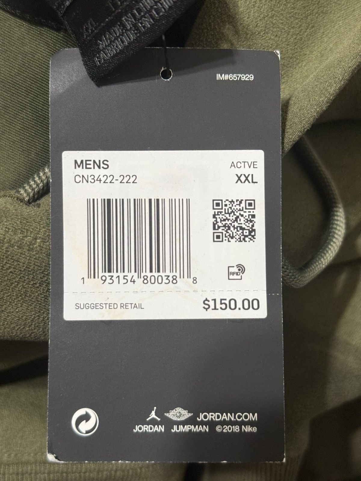 Jordan Brand Travis Scott Jordan Washed Suede Hoodie, Medium Olive Size US XXL / EU 58 / 5 - 11 Thumbnail