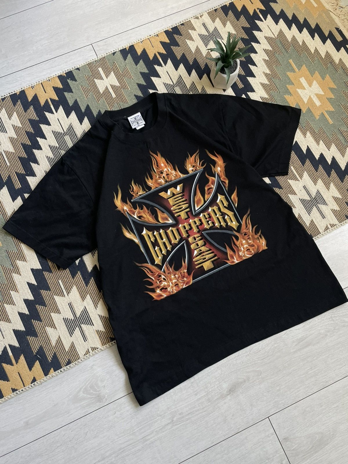 Vintage × West Coast Choppers Vintage West Coast Choppers Big Logo Flame T-shirt Size US XL / EU 56 / 4 - 3 Thumbnail