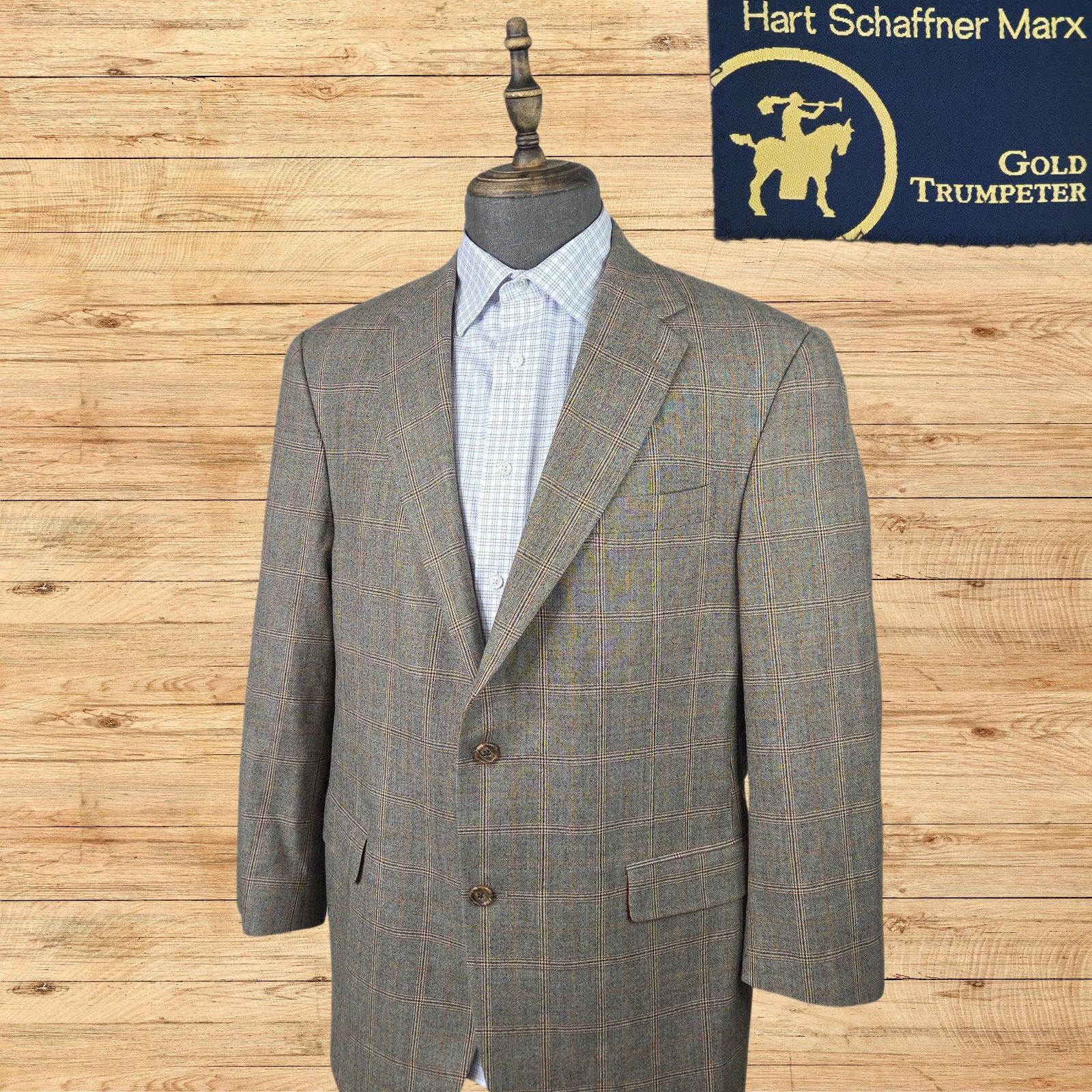 Hart Schaffner Marx Hart Schaffner Marx Sport Coat Mens 44R Wool Light Brown Size 44R - 1 Thumbnail