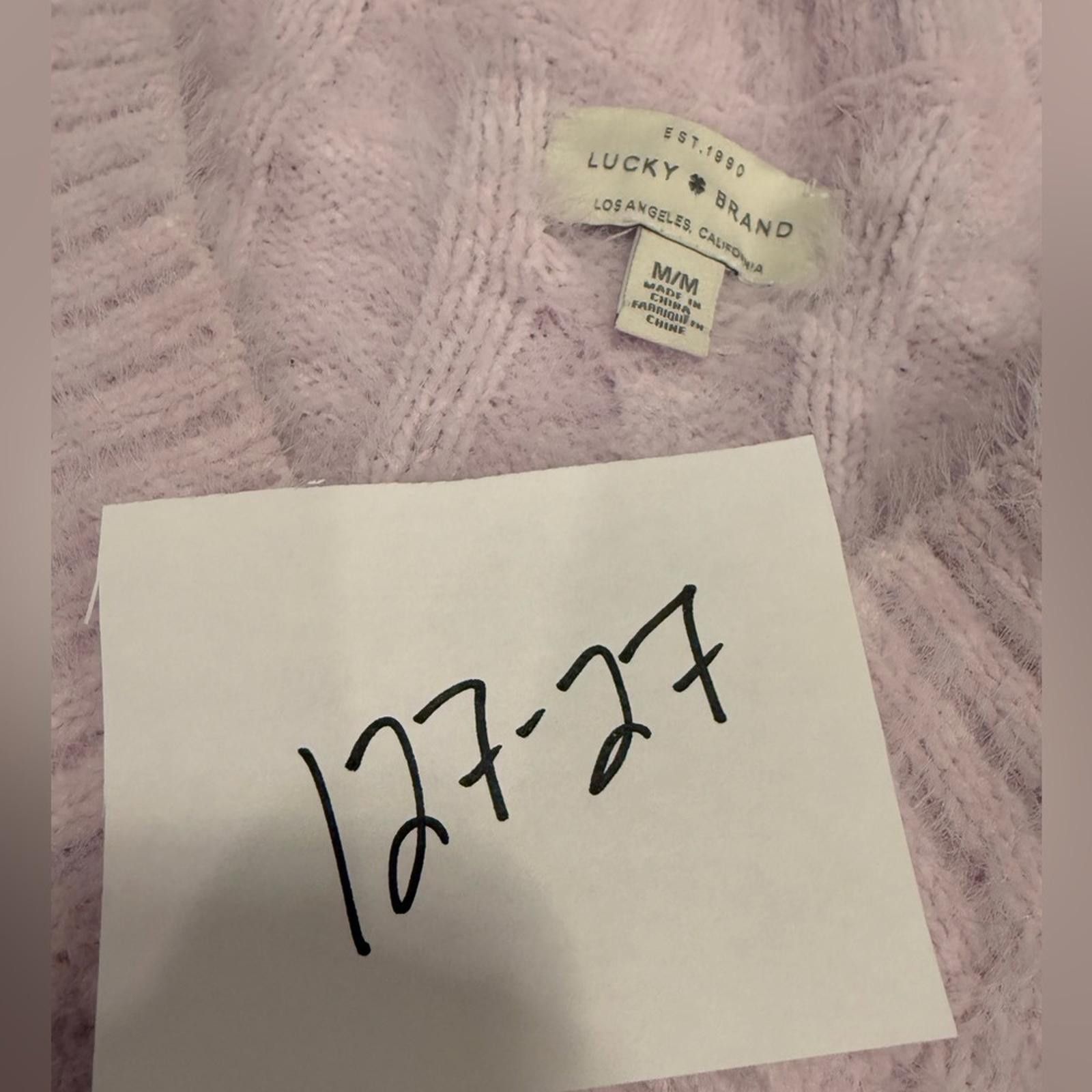 Lucky Brand Lucky Brand lavender cable knit sweater FLAWED hole SZ M Size M / US 6-8 / IT 42-44 - 8 Thumbnail