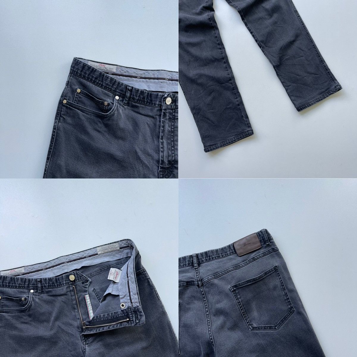 Brioni Brioni Stelvio HandMade Tailored Denim Jeans Grey Size US 36 / EU 52 - 4 Thumbnail