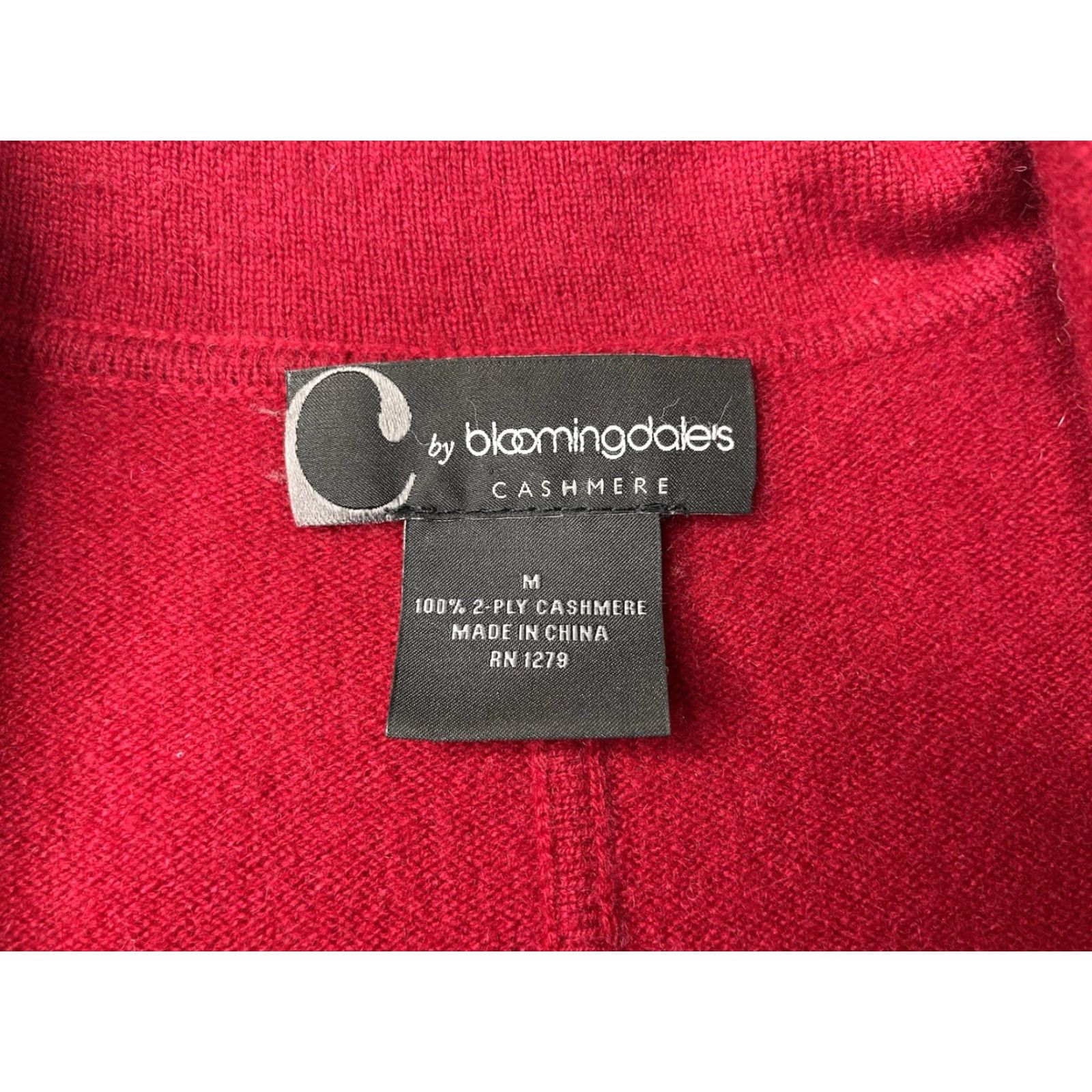 Bloomingdale's C by Bloomingdales Sweater Women Medium Red Cashmere Cardigan Blazer Jacket Size M / US 6-8 / IT 42-44 - 3 Thumbnail