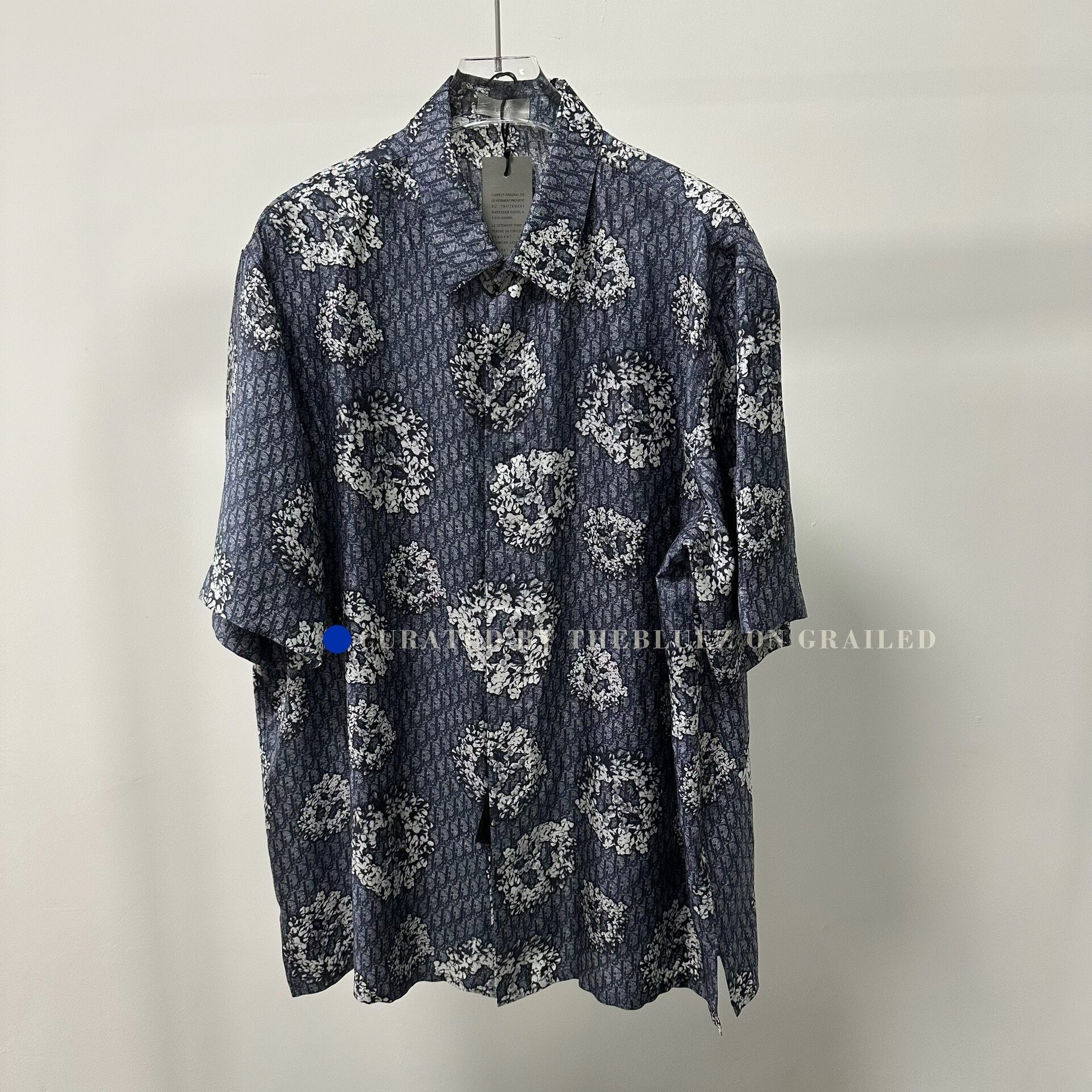 Dior DIOR x TEARS Blue Silk Logo Short Sleeve Shirt Size US M / EU 48-50 / 2 - 1 Thumbnail