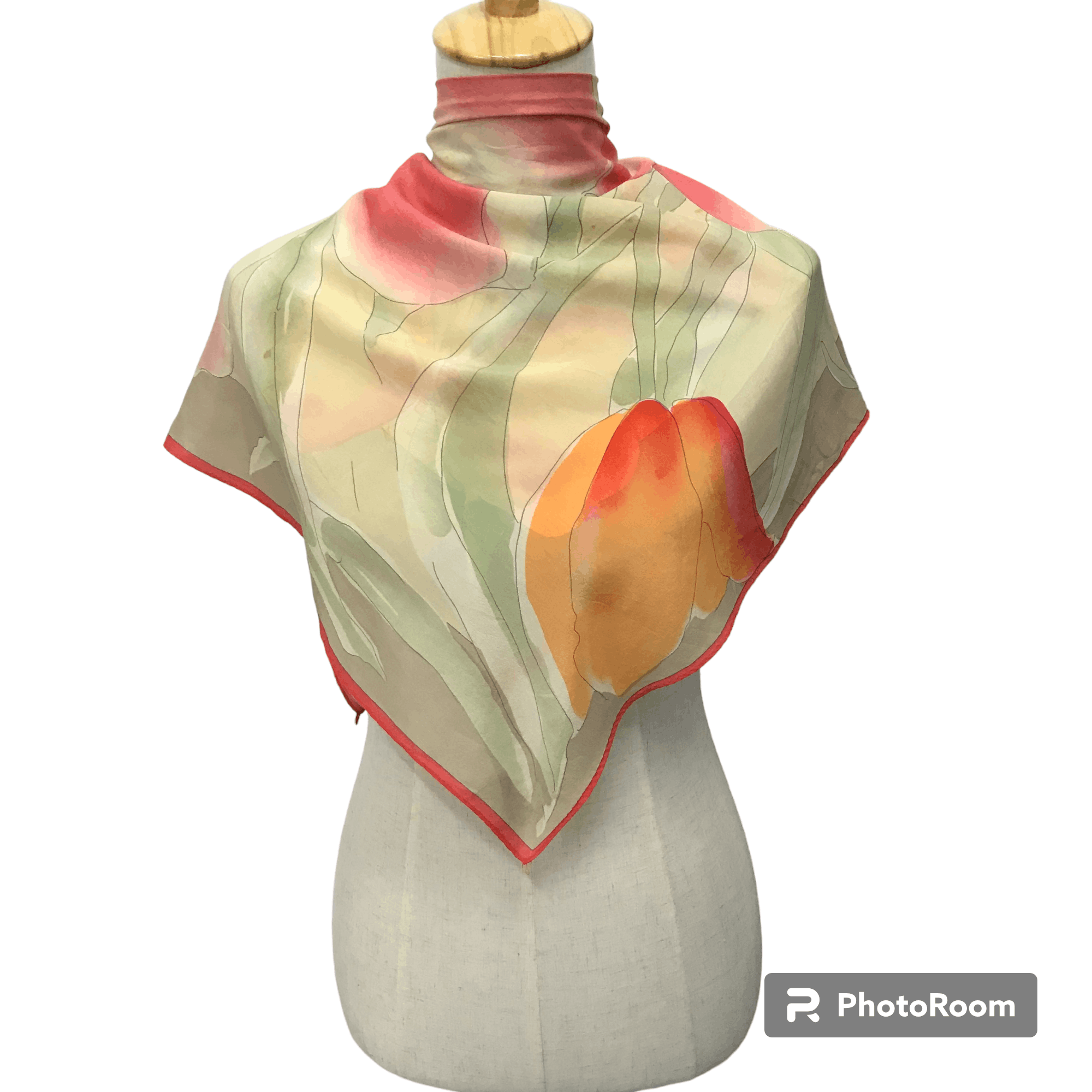 Japanese Brand Vintage Vana Floral Silk Scarf M114 Size ONE SIZE - 1 Thumbnail