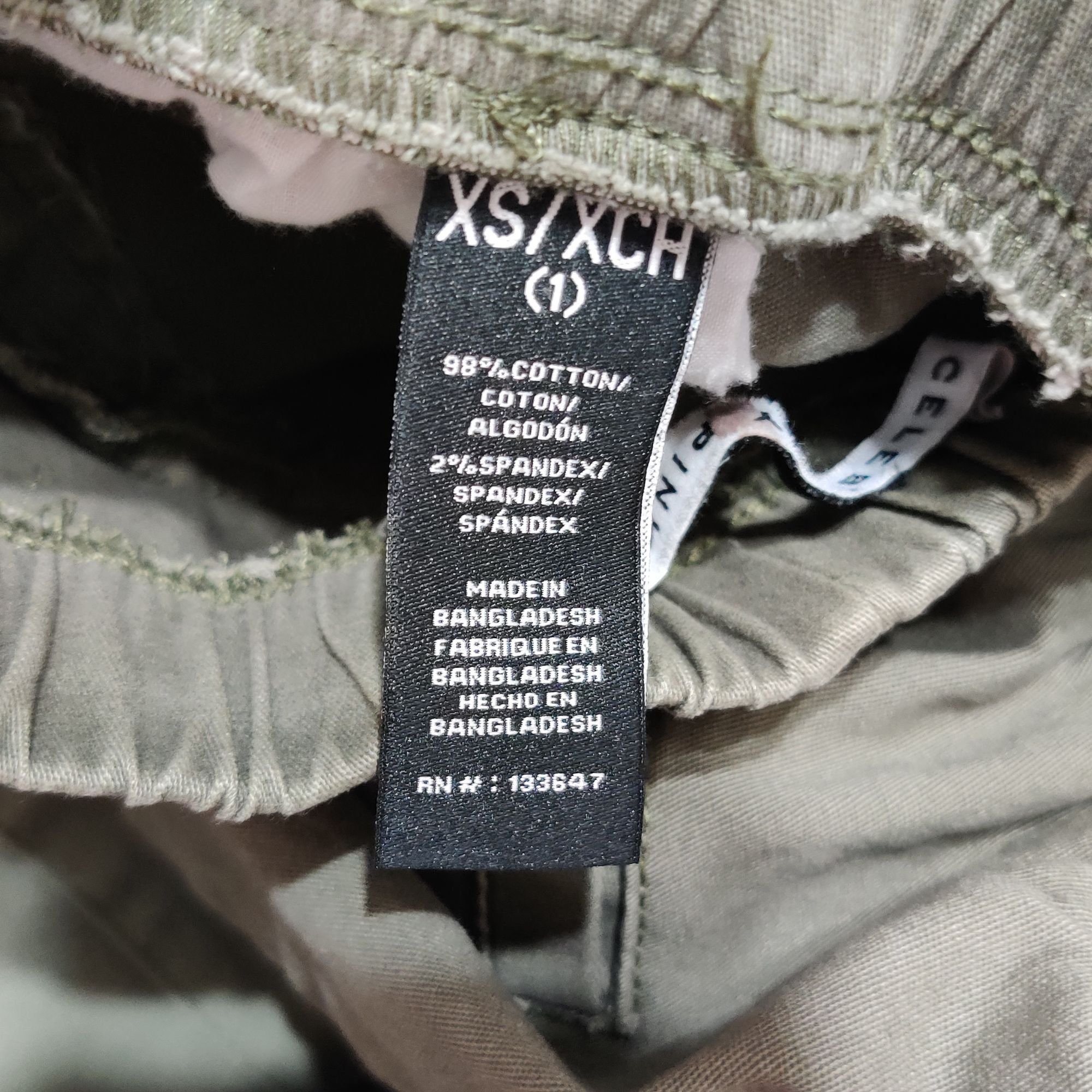 Other Celebrity Pink XS Olive Green Cargo Jogger Pants Elastic Wai Size 27" / US 4 / IT 40 - 3 Thumbnail