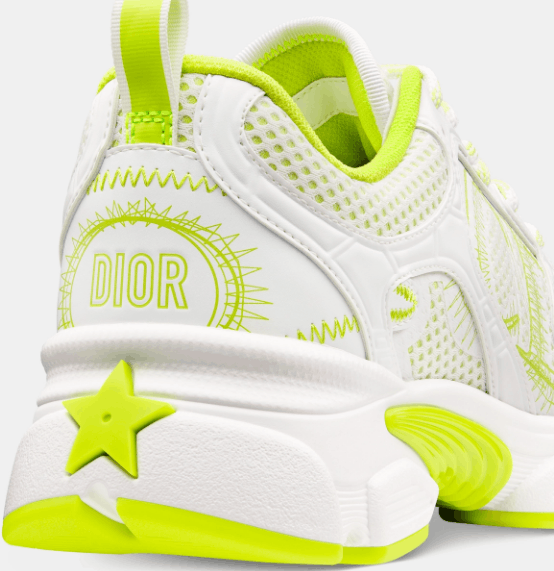 Dior o1w1db11225 KCK414 Low-Top Sneakers in White/Lime Green Size US 8 / IT 38 - 4 Thumbnail