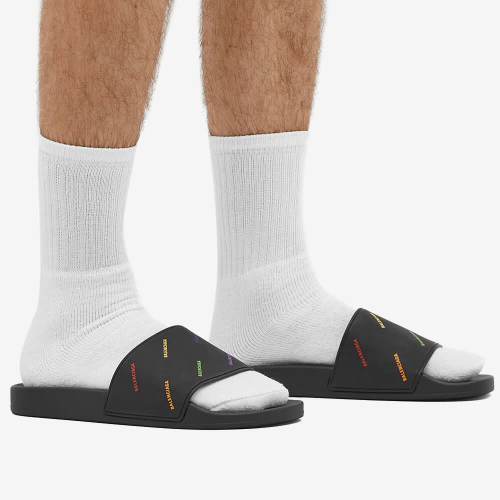 Balenciaga o1la1rc1a0824 Pride 22 Pool Slide Sandal Allover Logo Black Size US 14 / EU 47 - 6 Thumbnail