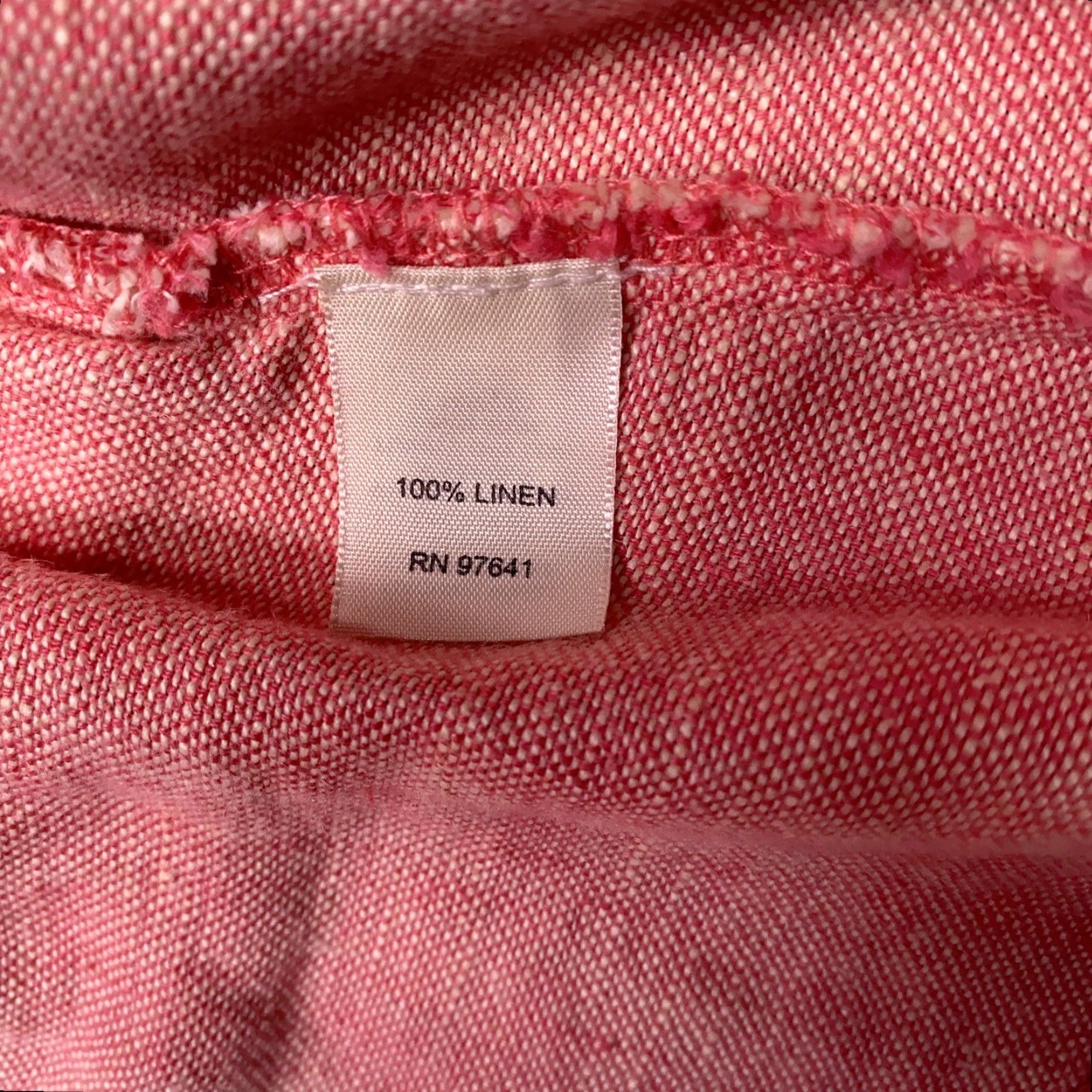 J. Jill J. Jill Jacket Shacket Denim Linen 2XS Red Women Regular Long Sleeve Button Pockets Modern Vintage? Size XXS / US 00 / IT 34 - 5 Thumbnail