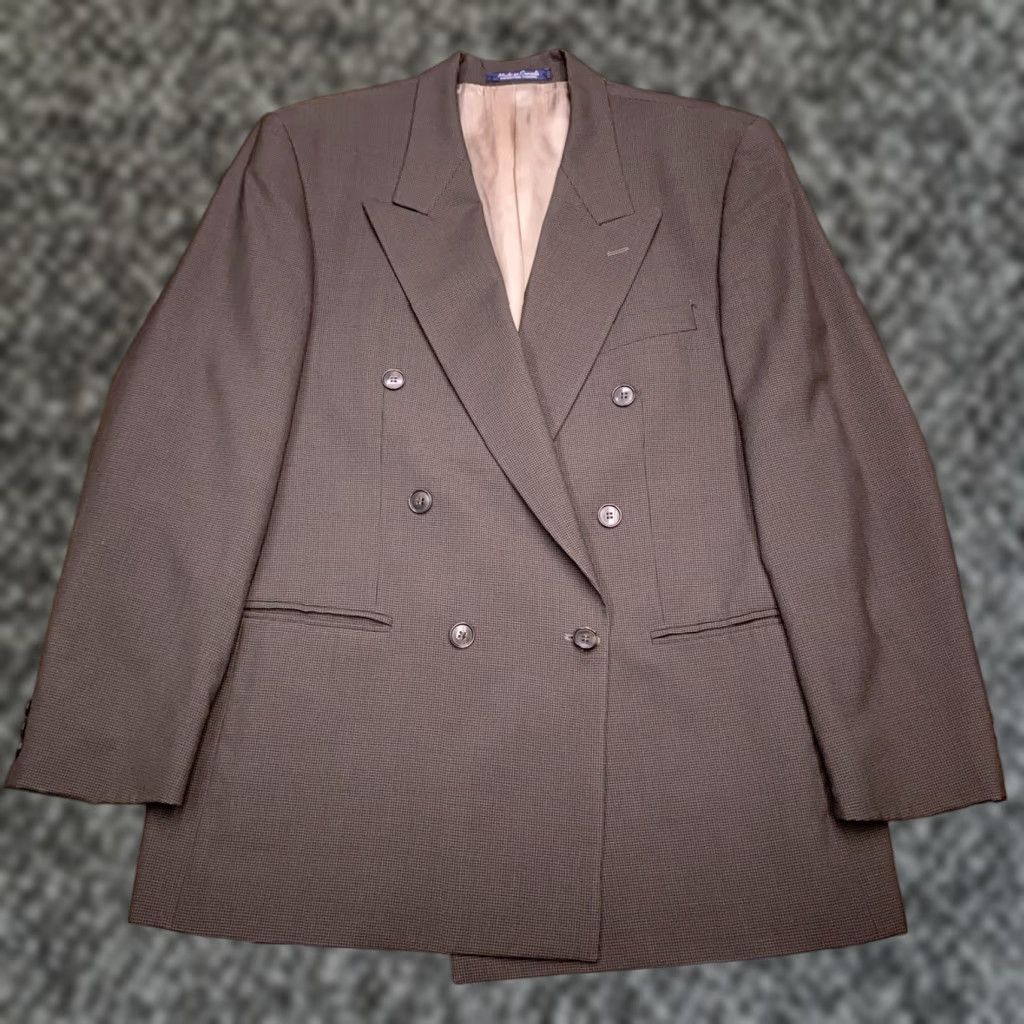 Doublet VINTAGE Bachrach Double-Breasted Suit Jacket 40R Green Wool Blazer Mens Size 40R - 1 Thumbnail