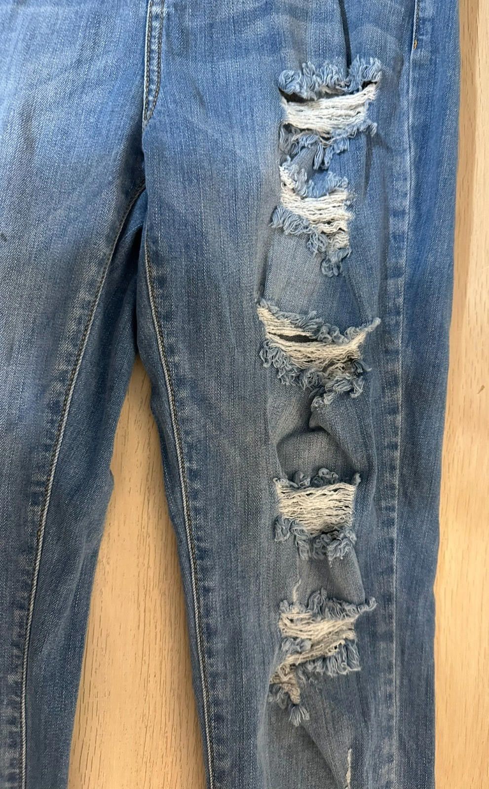 Celio Cello Size 9 Medium Wash Ripped High Rise Skinny Jeans Size 30" / US 8 / IT 44 - 9 Thumbnail
