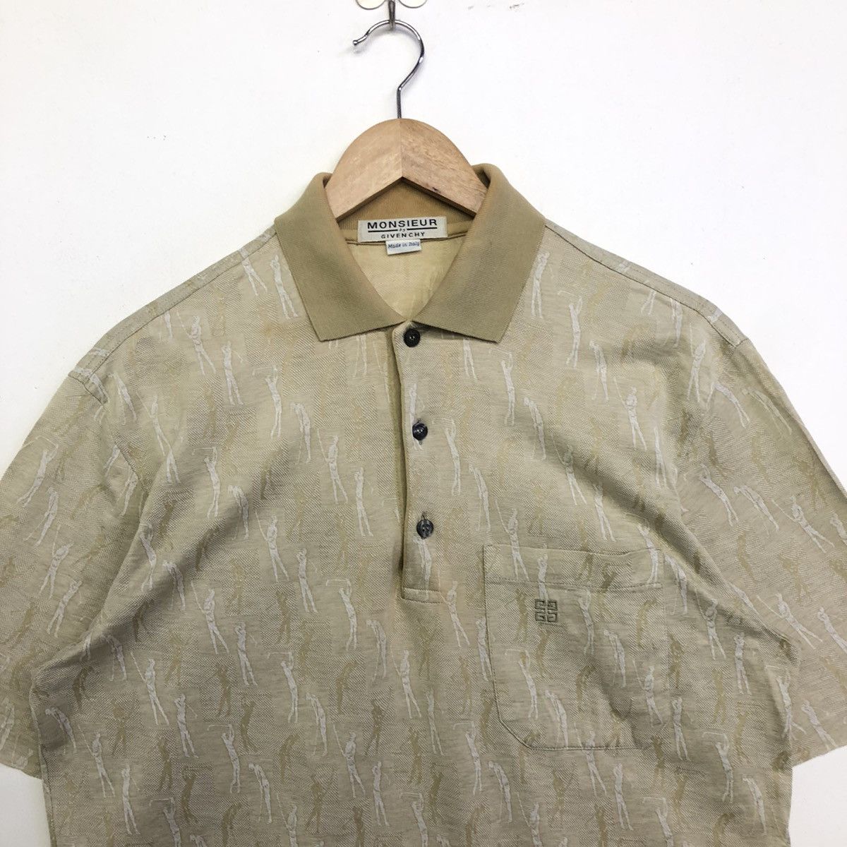 Vintage Vintage Givenchy Monsieur Monogram Polo Tee Size US M / EU 48-50 / 2 - 2 Thumbnail