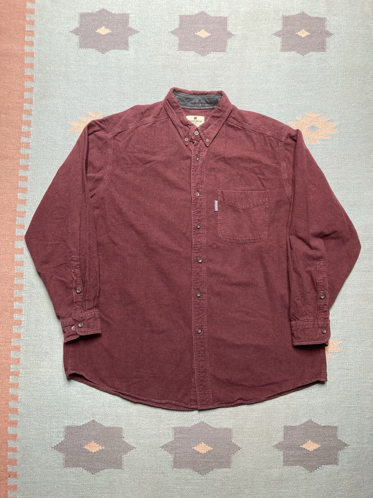 Vintage × Woolrich Woolen Mills Woolrich chamois flannel shirt maroon ruby heather men’s XL Size US XL / EU 56 / 4 - 1 Thumbnail
