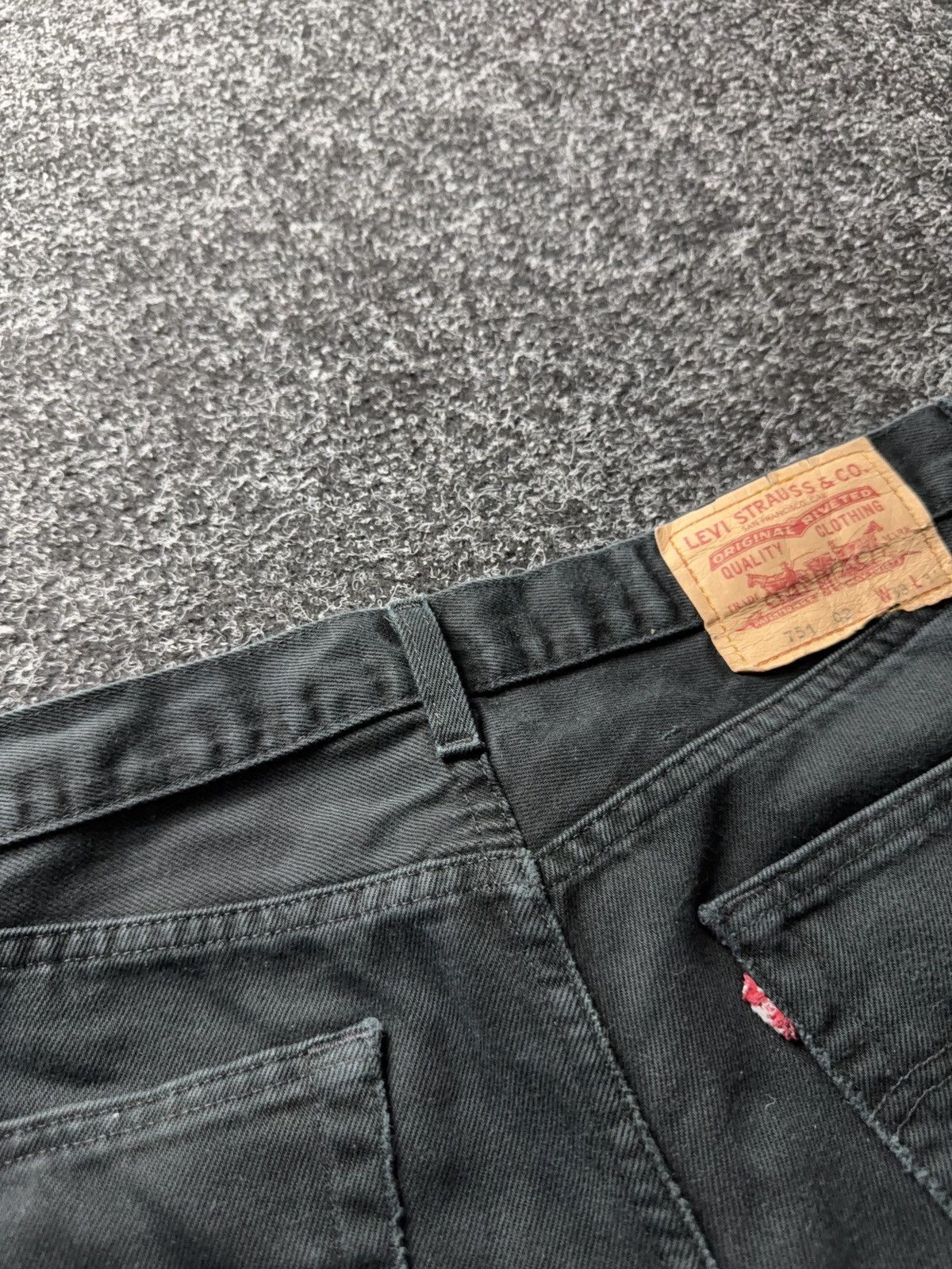 Levi's Vintage Clothing 90s Levis 751 USA Black Faded Distressed Denim Jeans Vintage Size US 33 - 17 Thumbnail