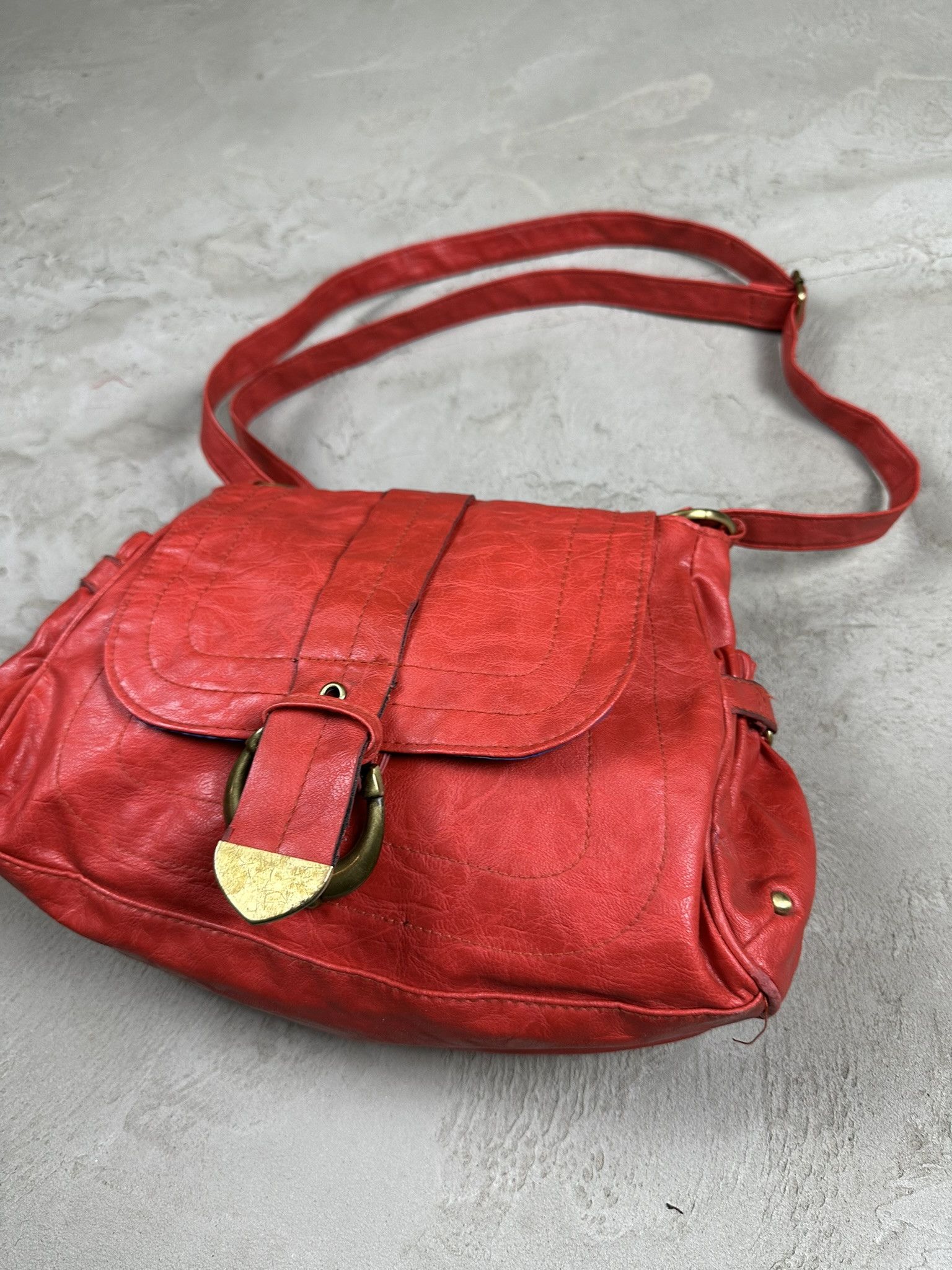 Japanese Brand Vintage Y2k Leather Shoulder Bag 00s Size ONE SIZE - 3 Thumbnail