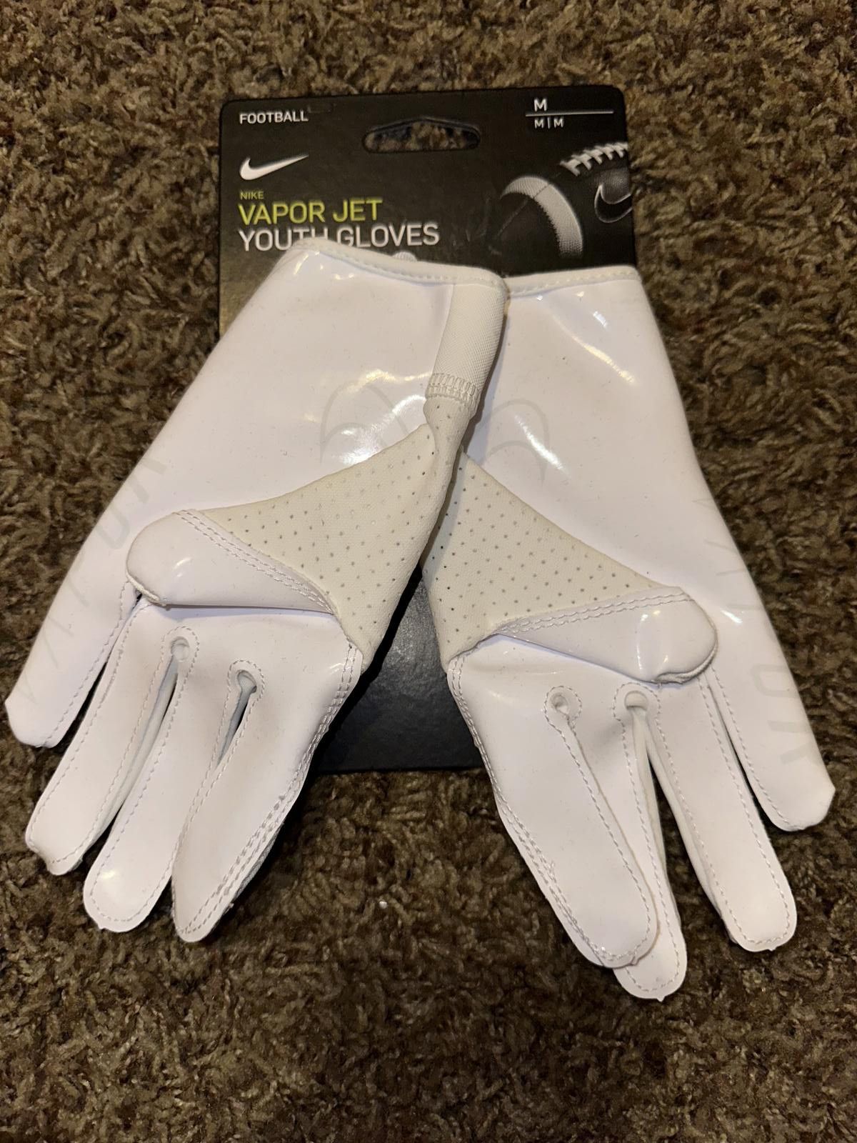 Nike Nike Vapor Jet 6.0 Youth Football Triple White Gloves Size ONE SIZE - 8 Thumbnail