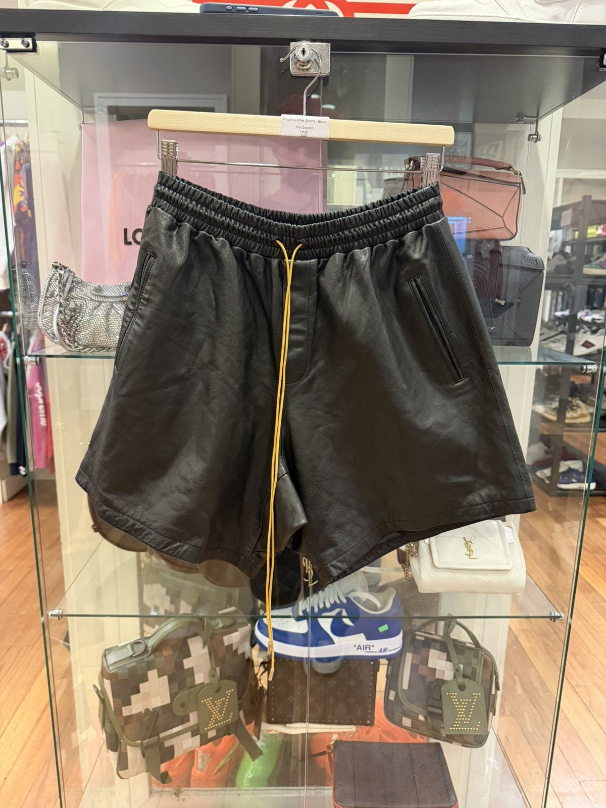 Rhude Rhude SS21 Black Leather Shorts Size US 30 / EU 46 - 1 Thumbnail