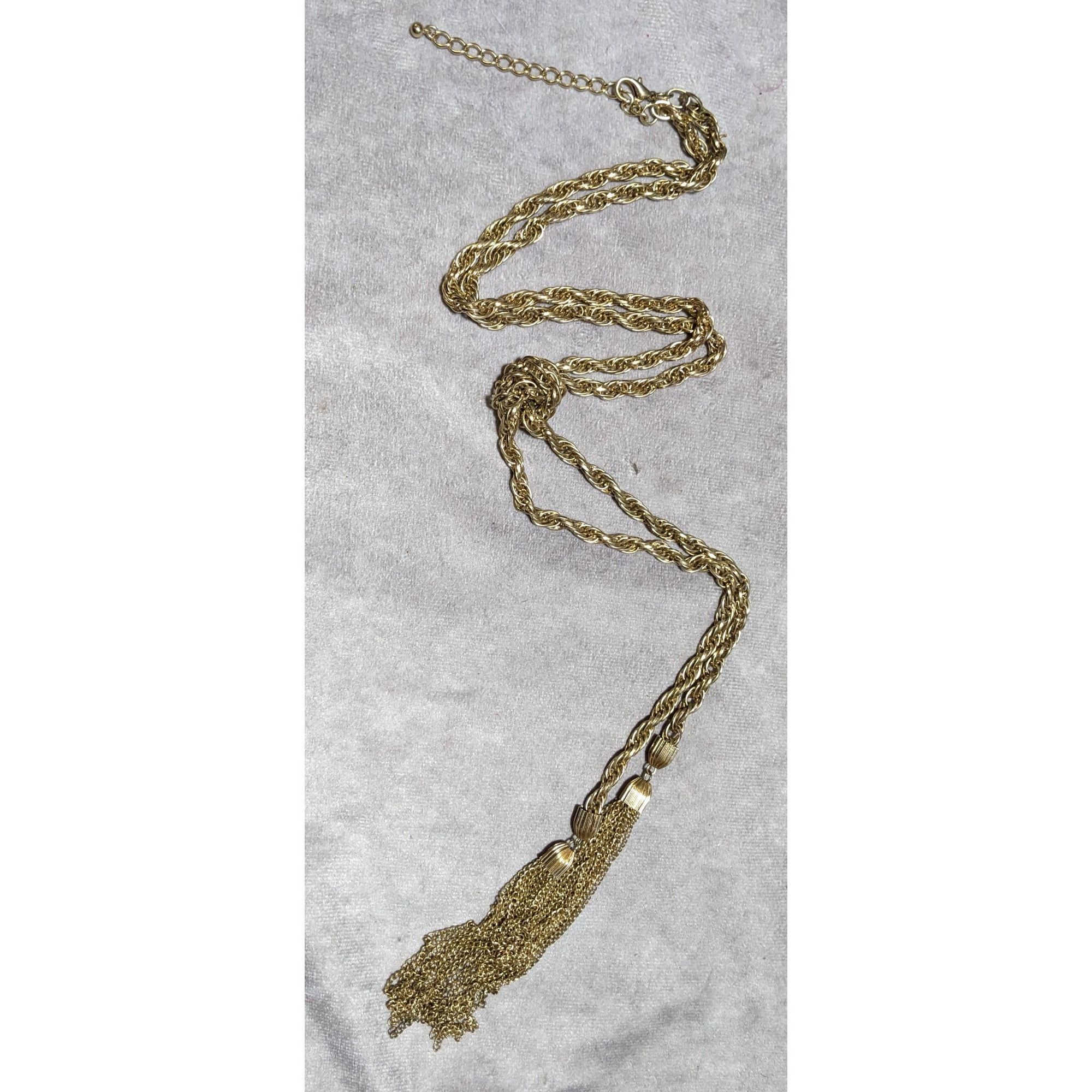 Other Vintage Gold Chain Knotted Tassel Necklace Size ONE SIZE - 10 Thumbnail