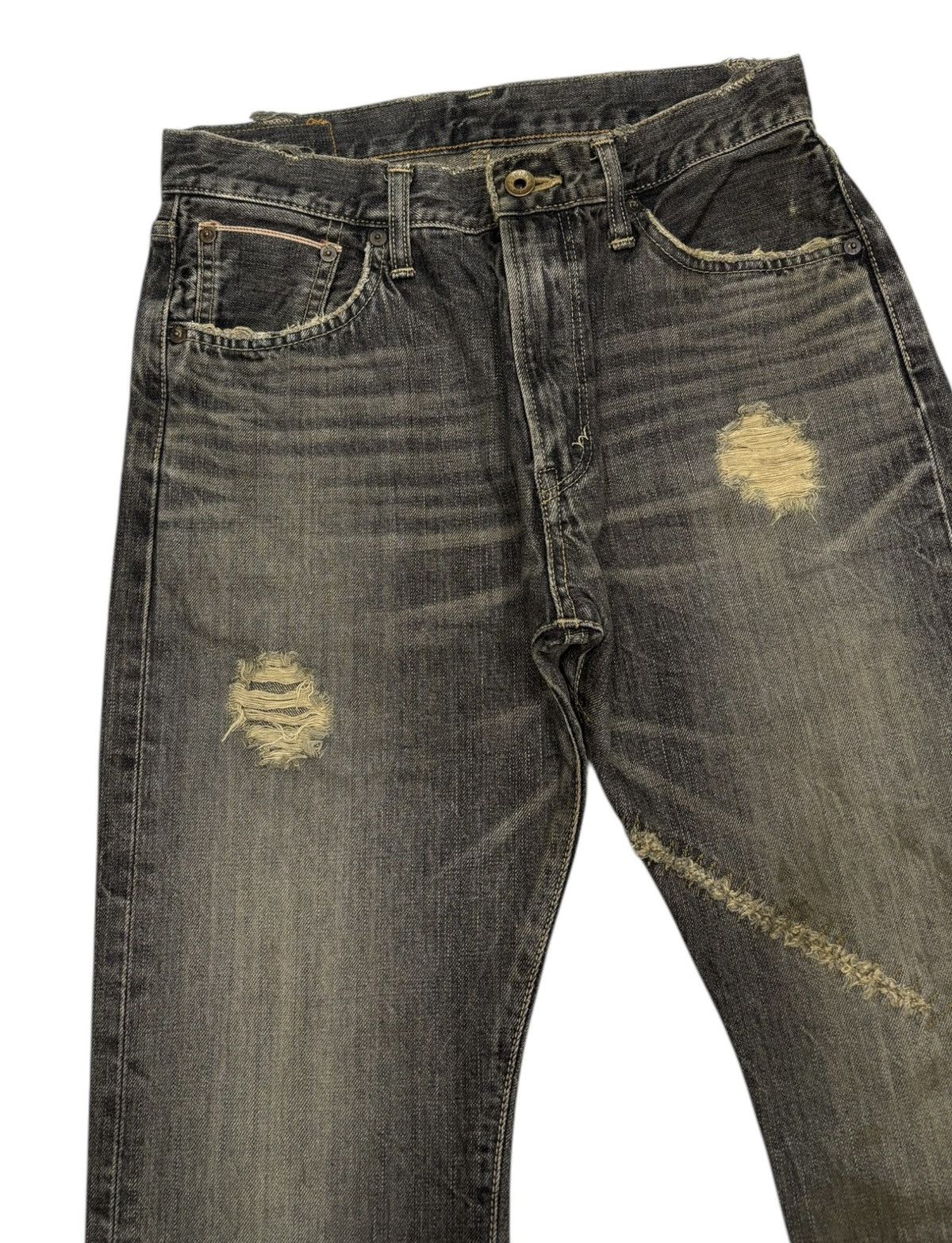 14th Addiction Flare Jeans Edwin 505s Selvedge Mud Wash Flare Denim Jeans Size US 29 - 5 Thumbnail