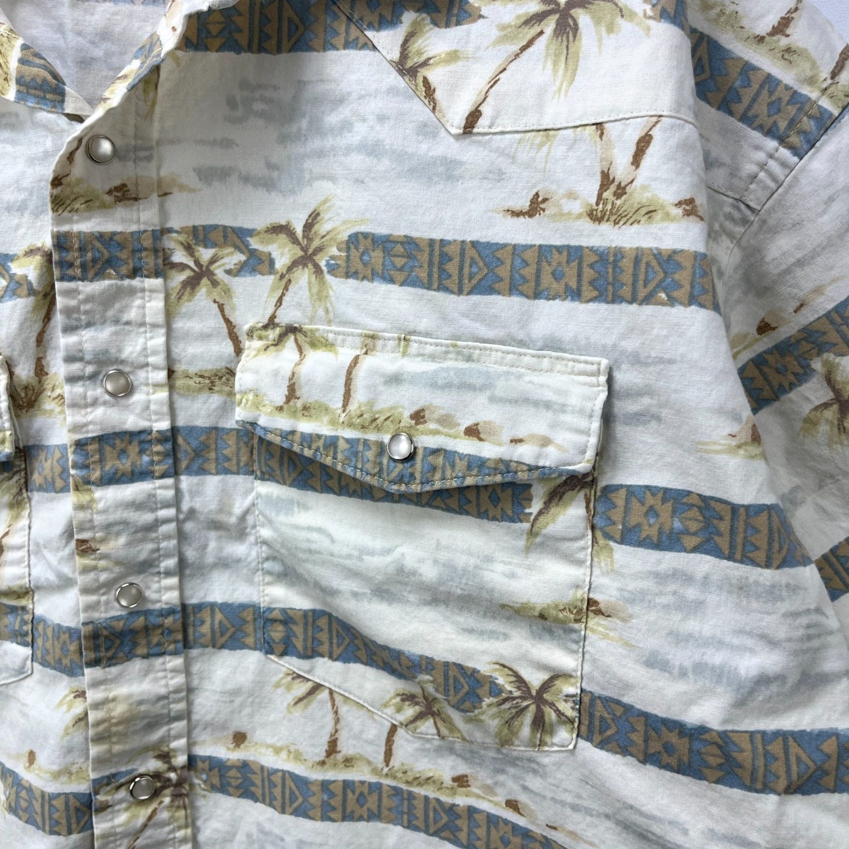 Wrangler VINTAGE Wrangler Western Shirt 3XL Short Sleeve Button-Up Mens 90s White Size US XXL / EU 58 / 5 - 5 Thumbnail