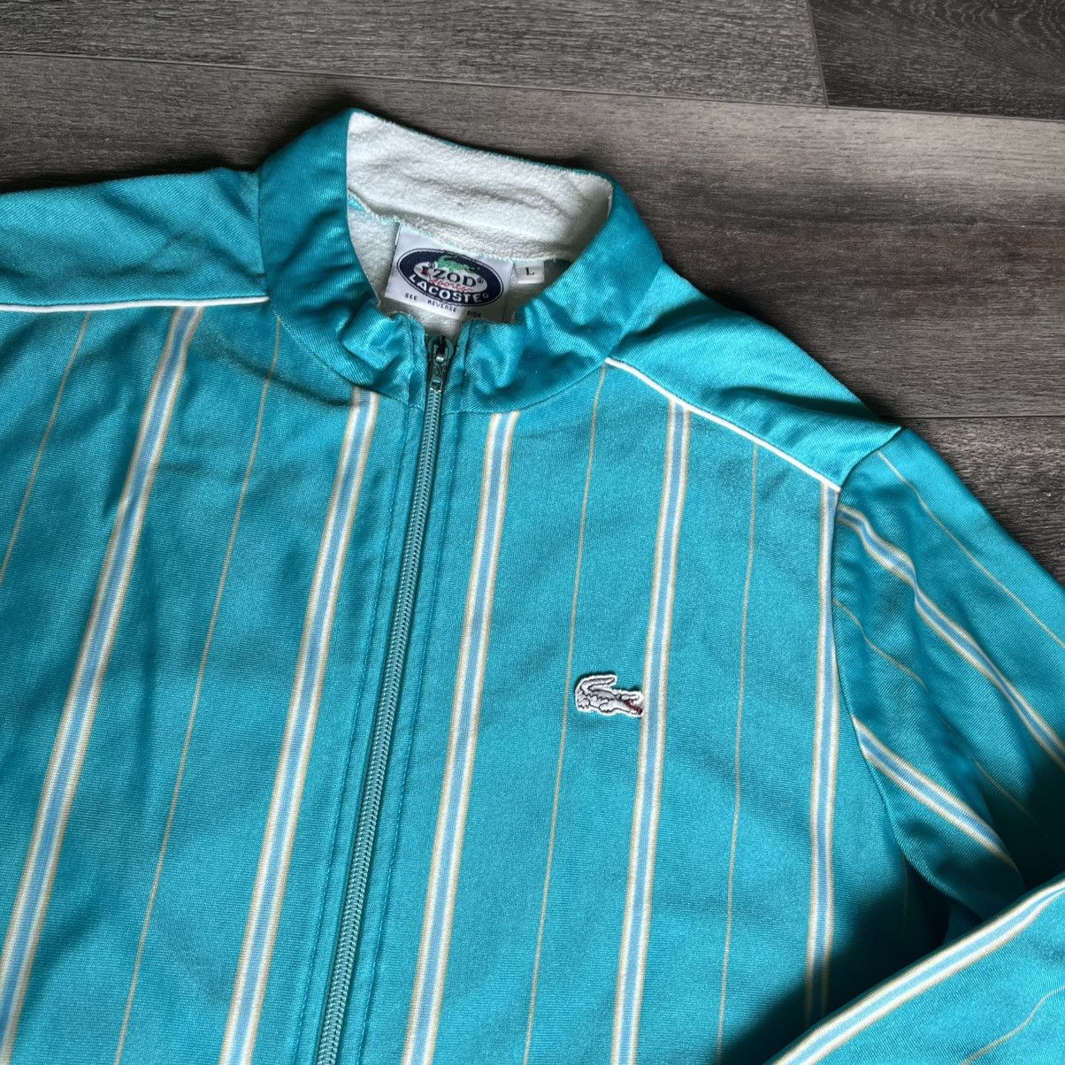 Lacoste Vintage 70s Izod Lacoste Sports Vertical Stripe Track Jacket Size L / US 10 / IT 46 - 3 Thumbnail