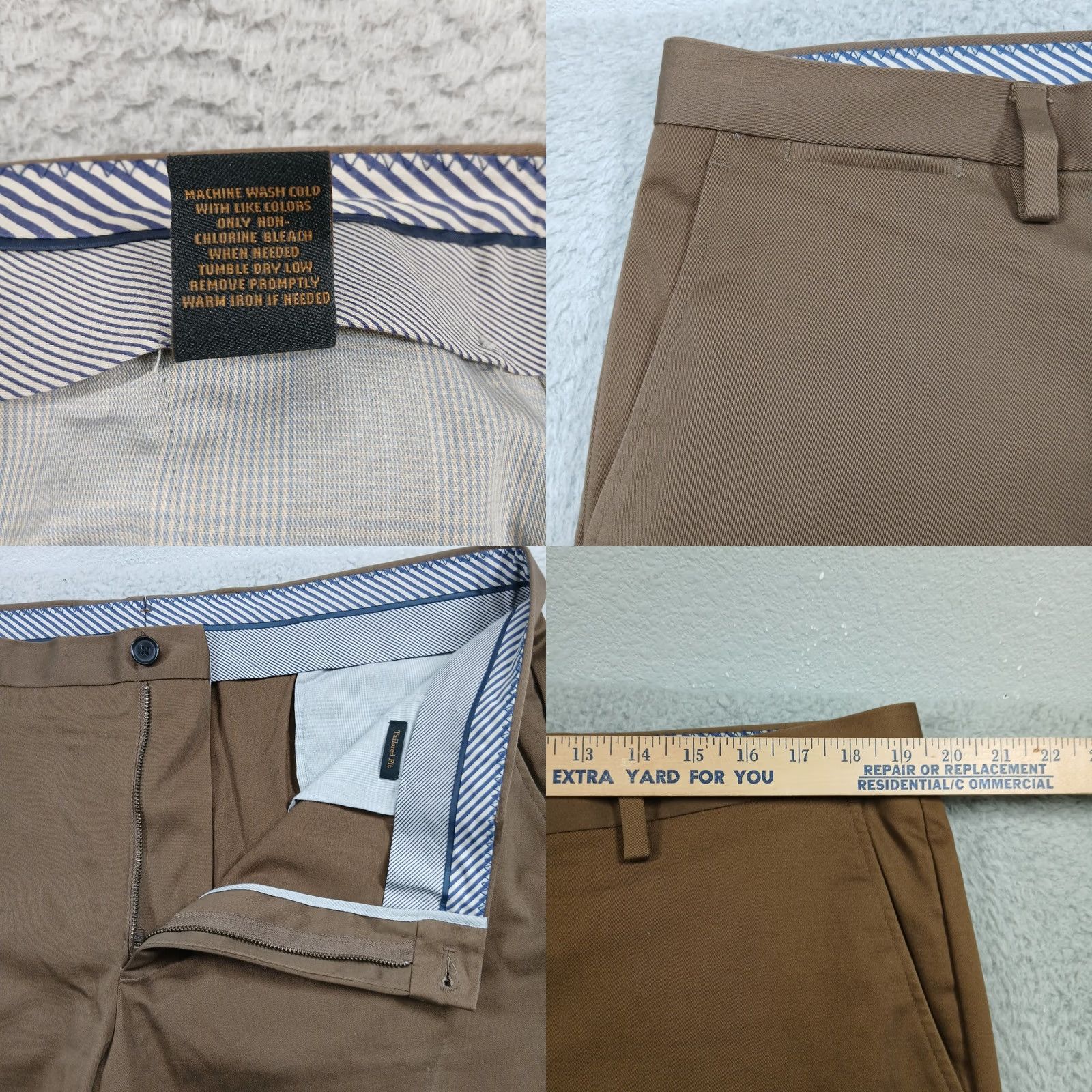 Jos. A. Bank Jos. A. Bank Reserve Chino Pants Flat Front Slacks Brown Dark Tan 38x32 Men's Size US 38 / EU 54 - 8 Thumbnail