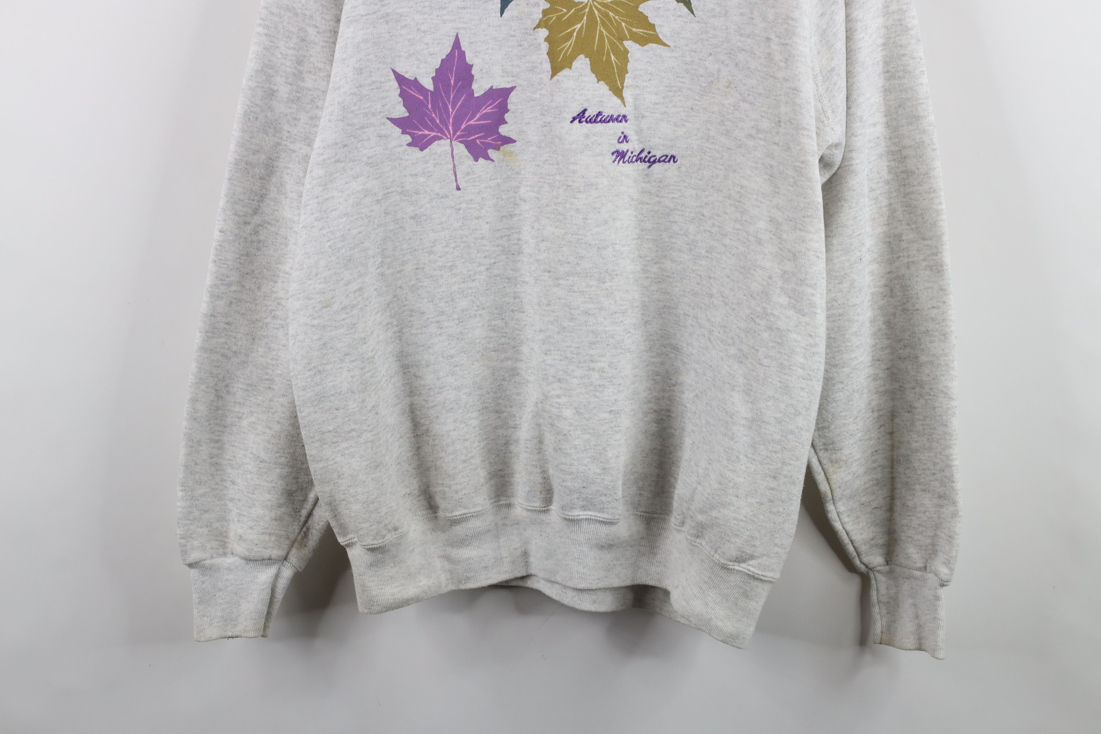 Vintage Vintage 90s Streetwear Autumn In Michigan Sweatshirt USA Size L / US 10 / IT 46 - 3 Thumbnail