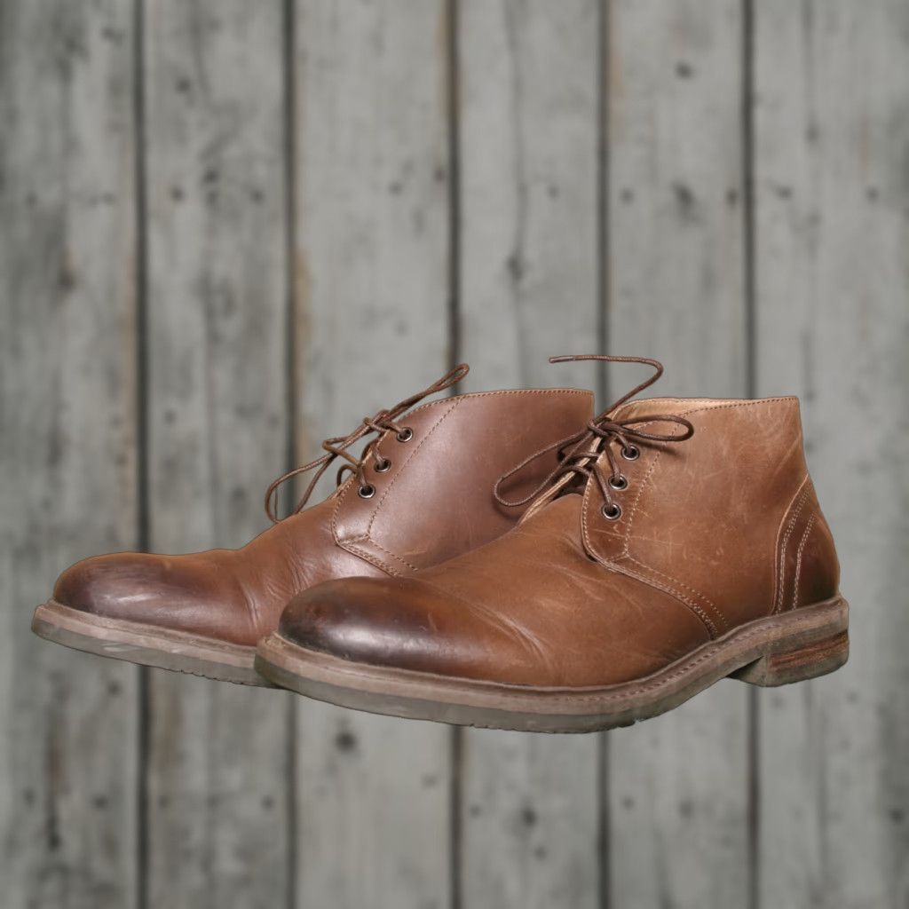 Nordstrom VINTAGE 1901 by Nordstrom Brown Leather Desert Chukka Boots Sz. 10M Man Men Leather Upper Lace Up Ankle Boot Brown Chukka 1901 Mens 10M Desert Boots Size US 10 / EU 43 - 1 Thumbnail