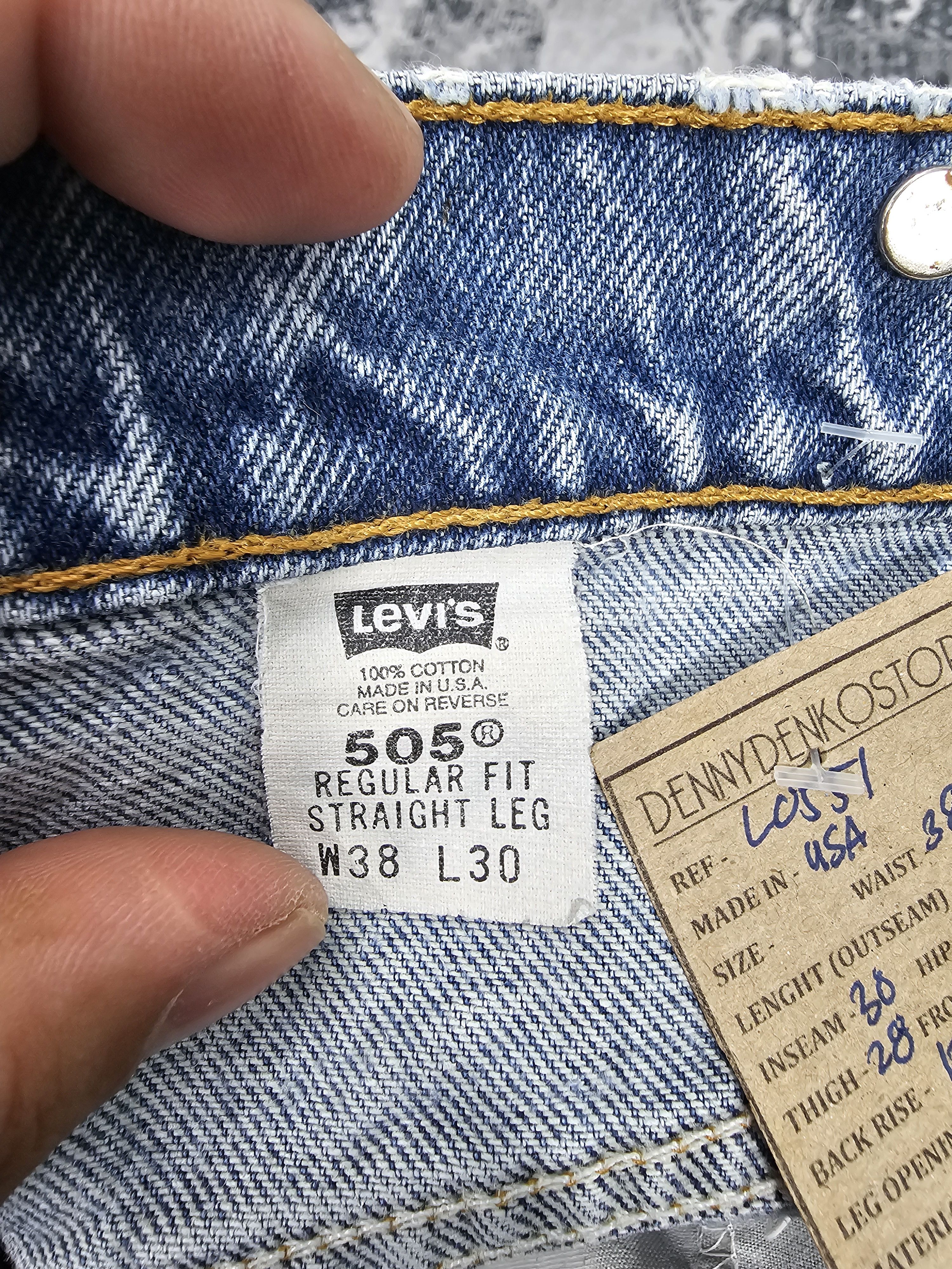 Levi's Vintage Clothing Vtg 90's LEVIS 505 Ripped Faded Jeans Made In USA L0551 Size US 38 / EU 54 - 17 Thumbnail