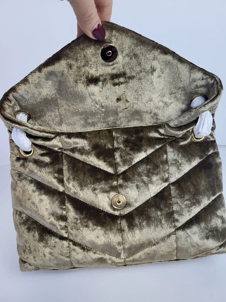 Yves Saint Laurent Saint Laurent Loulou Puffer Shoulder Bag in Quilted Velvet Size ONE SIZE - 3 Thumbnail