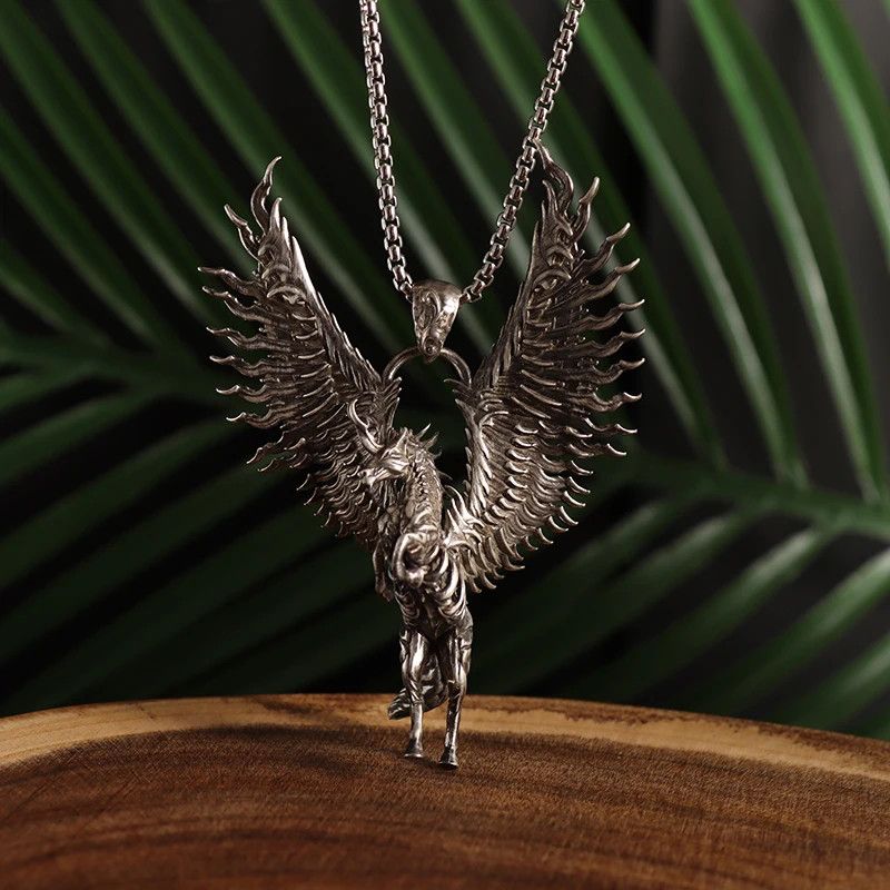 Jewelry Pegasus Wings Pendant Necklace Size ONE SIZE - 4 Thumbnail