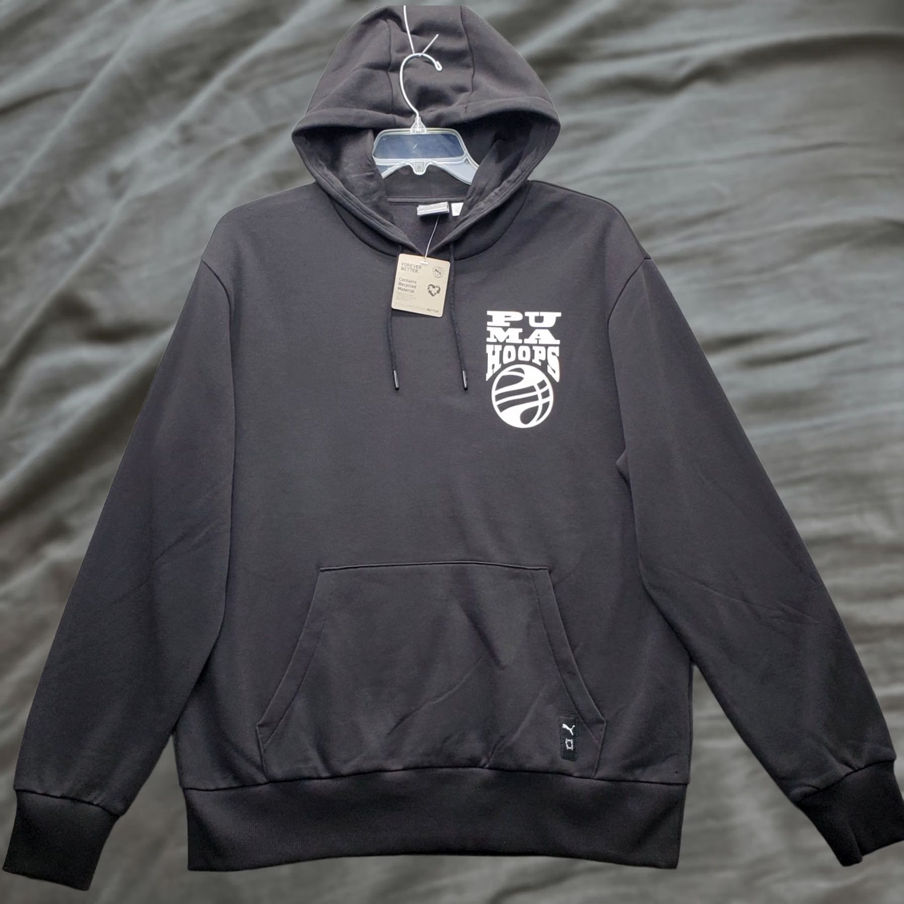 Puma PUMA Mens Posterize 2.0 Basketball Hoodie Raglan Sleeve Black Fleece Lined Pullover Size L Size US L / EU 52-54 / 3 - 1 Thumbnail
