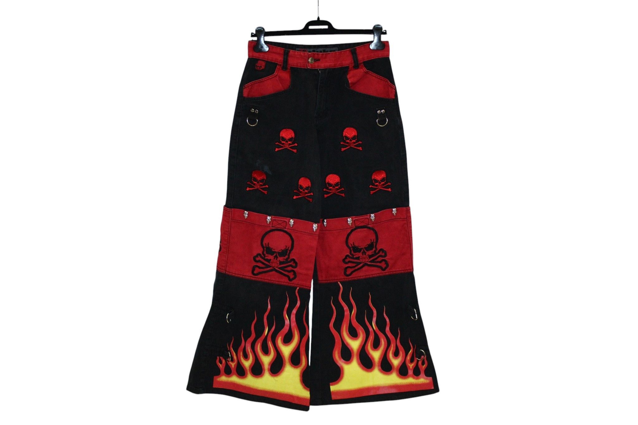 14th Addiction 💥STEALS💥 STUKA "Anarchy Flame" Multipocket Parachute Pants Size US 30 / EU 46 - 1 Thumbnail