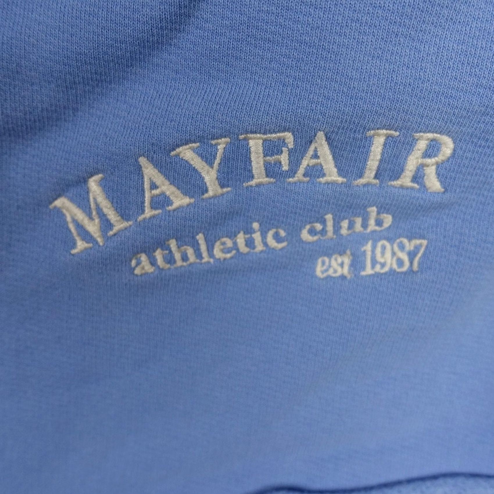 Vintage Mayfair Sweat Shorts Womens M L Blue Athletic Club Logo French Terry Shirt? Size 32" / US 10 / IT 46 - 2 Thumbnail