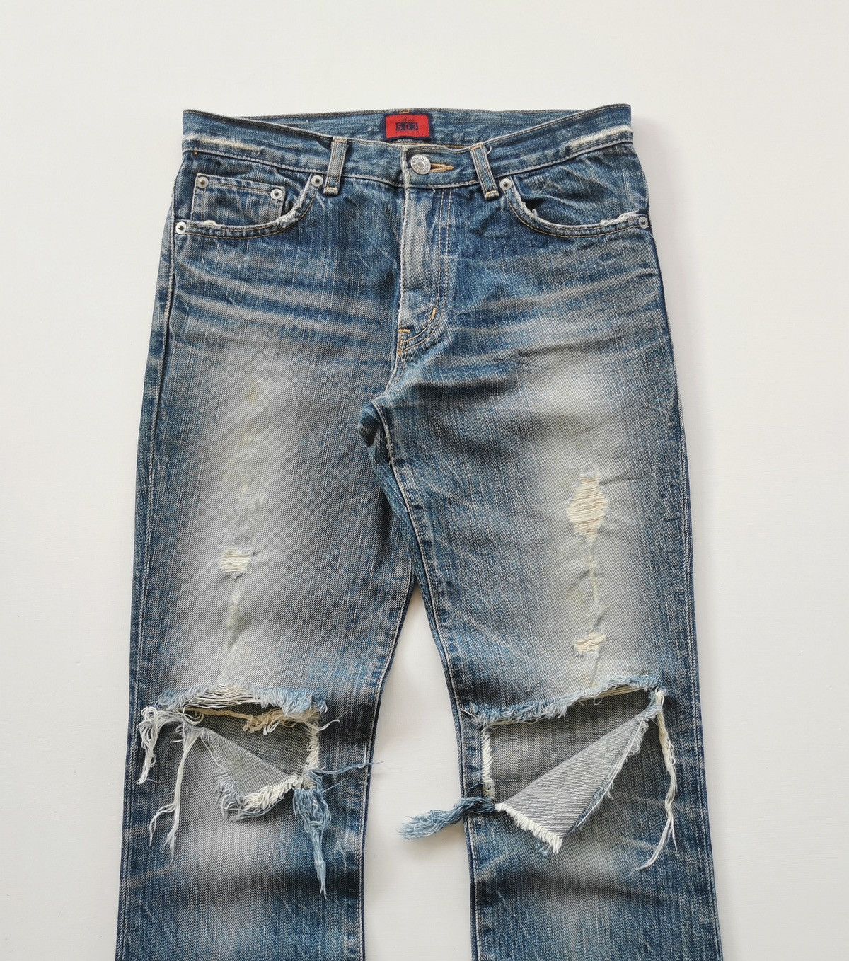Edwin Rebels Women Edwin Flared Bootcut Rugged Distressed Jeans Size 28" / US 6 / IT 42 - 2 Thumbnail