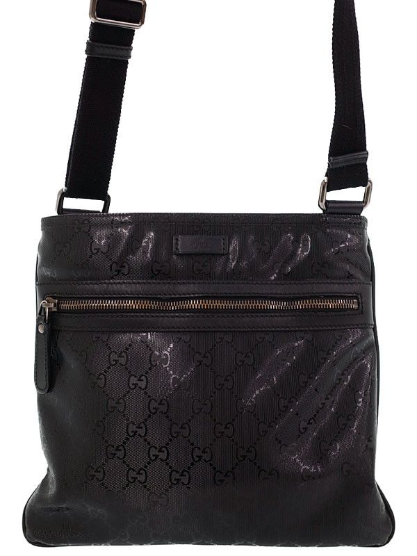 image of Gucci GG Implement Flat Messenger Bag Shoulder Bag Black, Women's