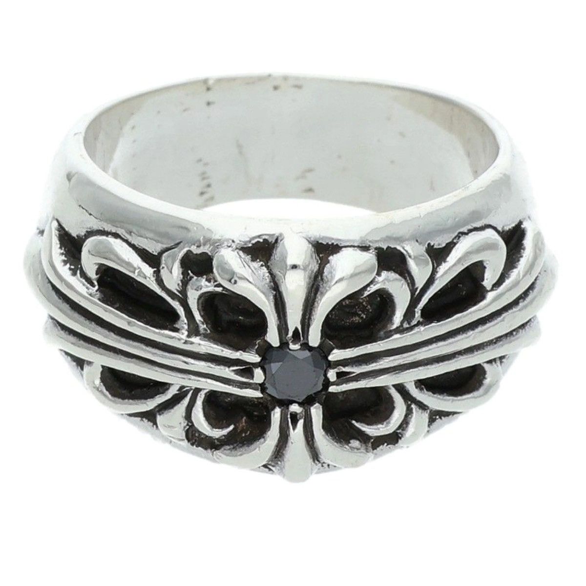 Chrome Hearts Factory Diamond Floral Cross Keeper Ring | Grailed