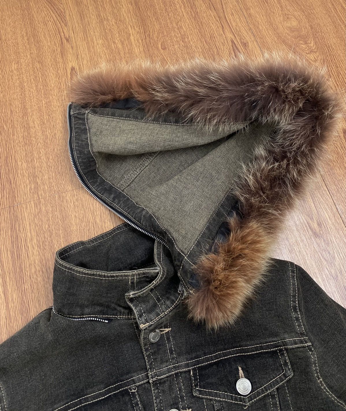 If Six Was Nine × Japanese Brand × Le Grande Bleu (L.G.B.) Raccoon Fur denim jacket Size US S / EU 44-46 / 1 - 4 Thumbnail