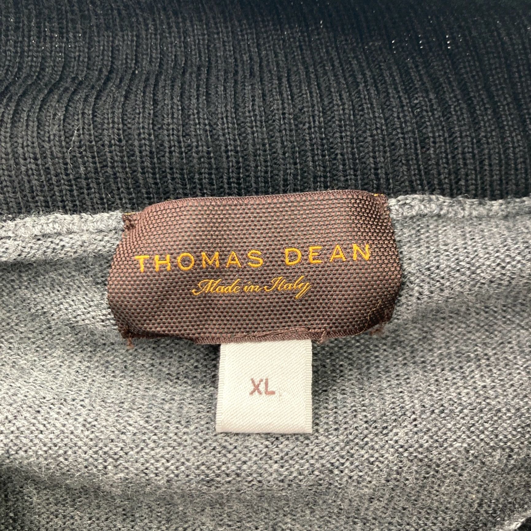 Vintage Thomas Dean Mens Gray 2 Tone Sweater 100% Extra Fine Merino Wool Italian Size XL Size US XL / EU 56 / 4 - 4 Thumbnail
