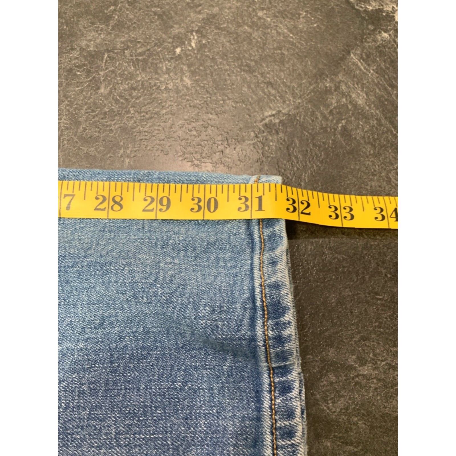 Vintage VINTAGE Mutual Weave Men's Slim Tapered Denim Jeans 29x36 Blue Cotton Elastane Stretch Size US 35 - 5 Thumbnail